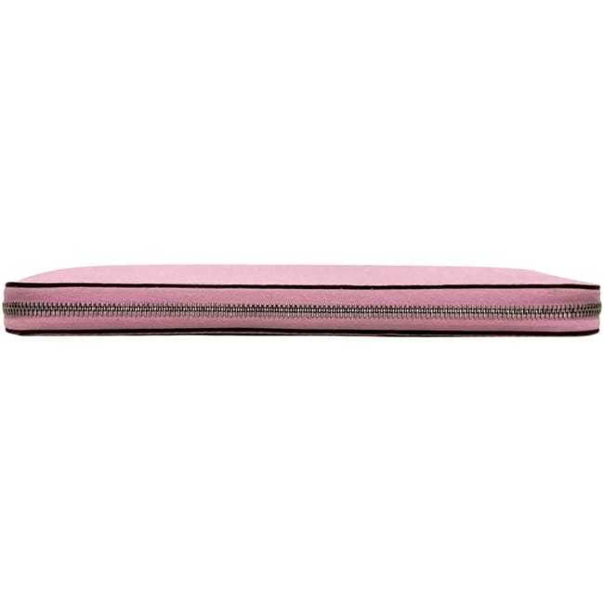 Hermes Pink Epsom Leather Silk Long Wallet (Bi-Fold) (Pre-Owned)