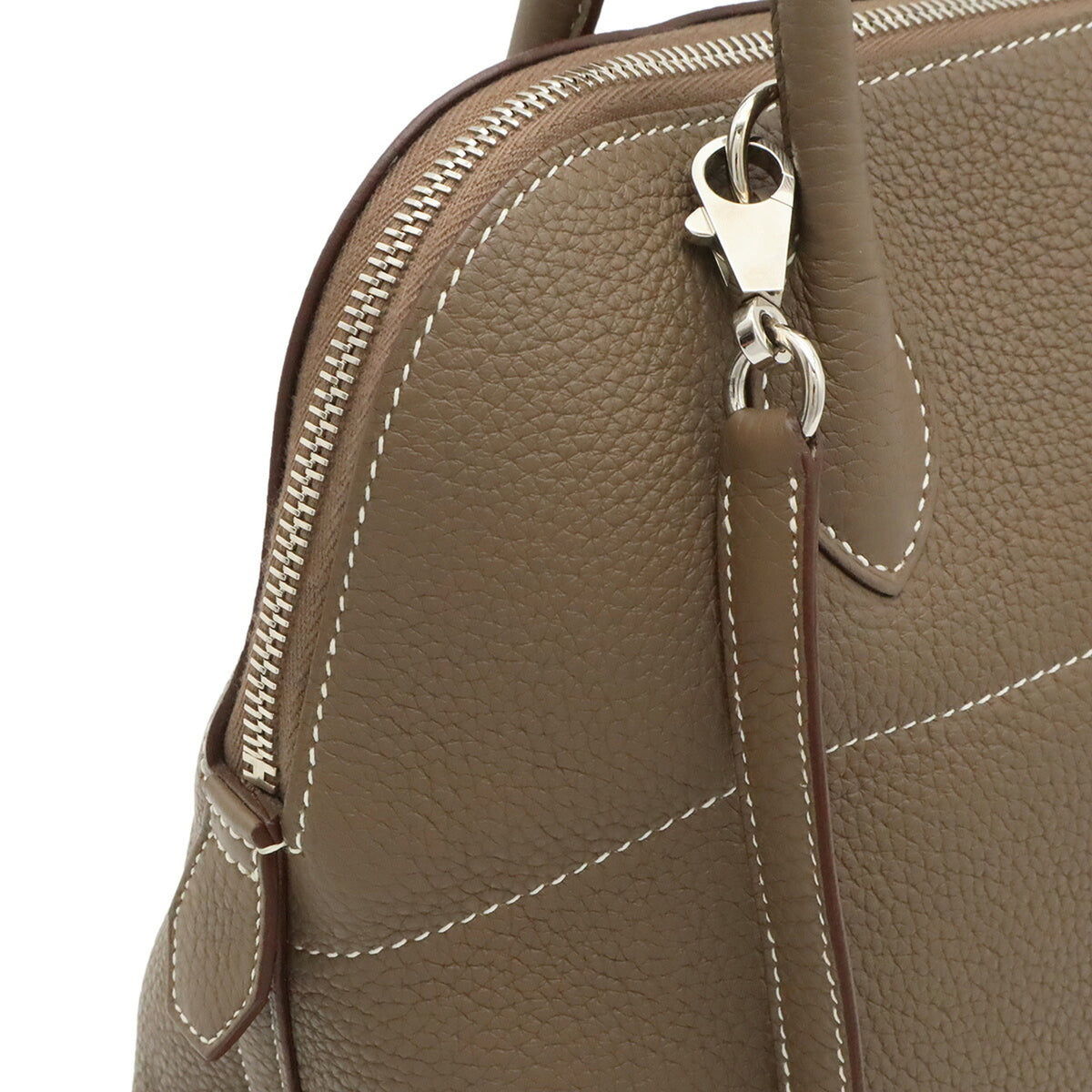 Hermes Etoupe Gray Taurillon Clemence Leather Handbag Shoulder Bag (Pre-Owned)