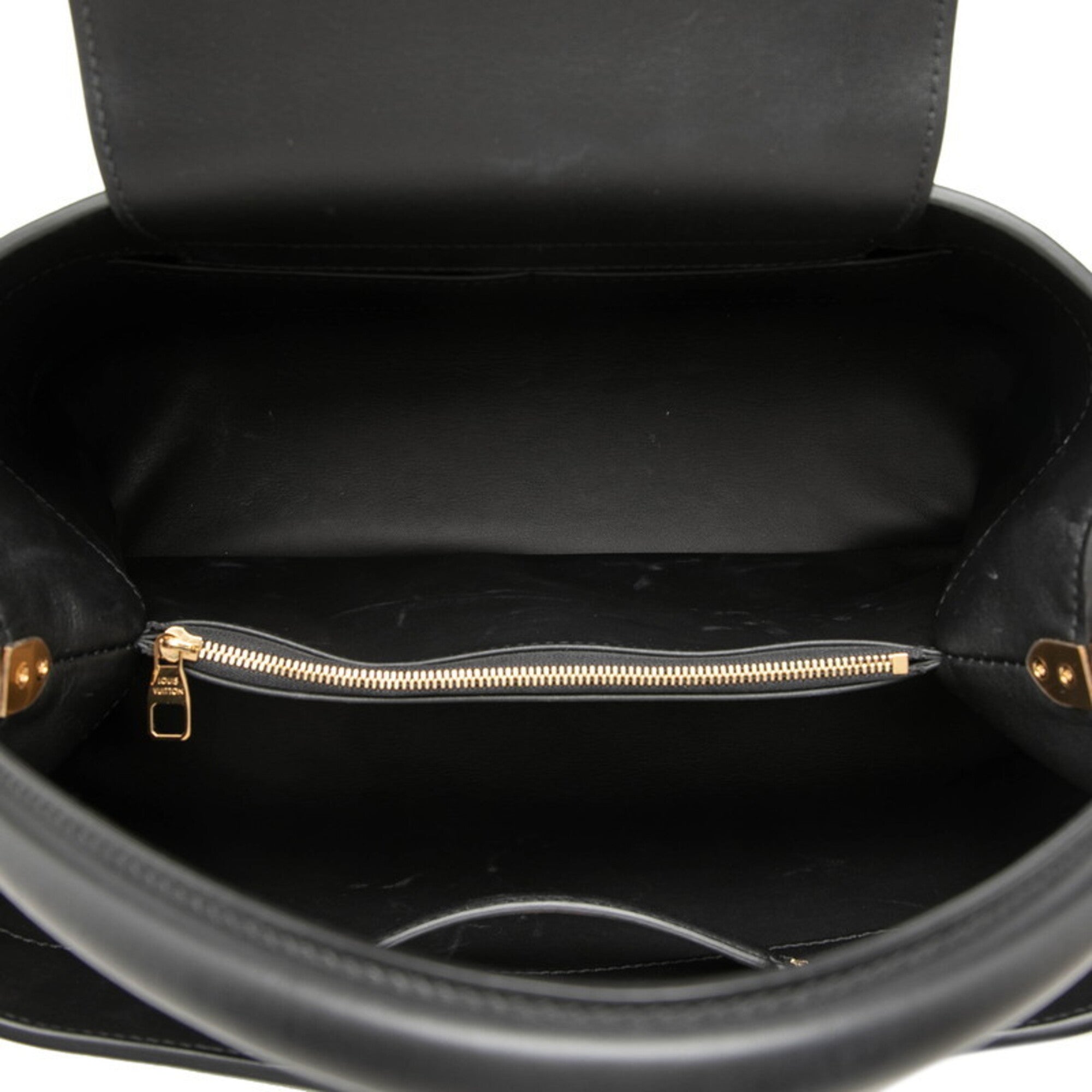 Louis Vuitton Black Leather Handbag Shoulder Bag (Pre-Owned)