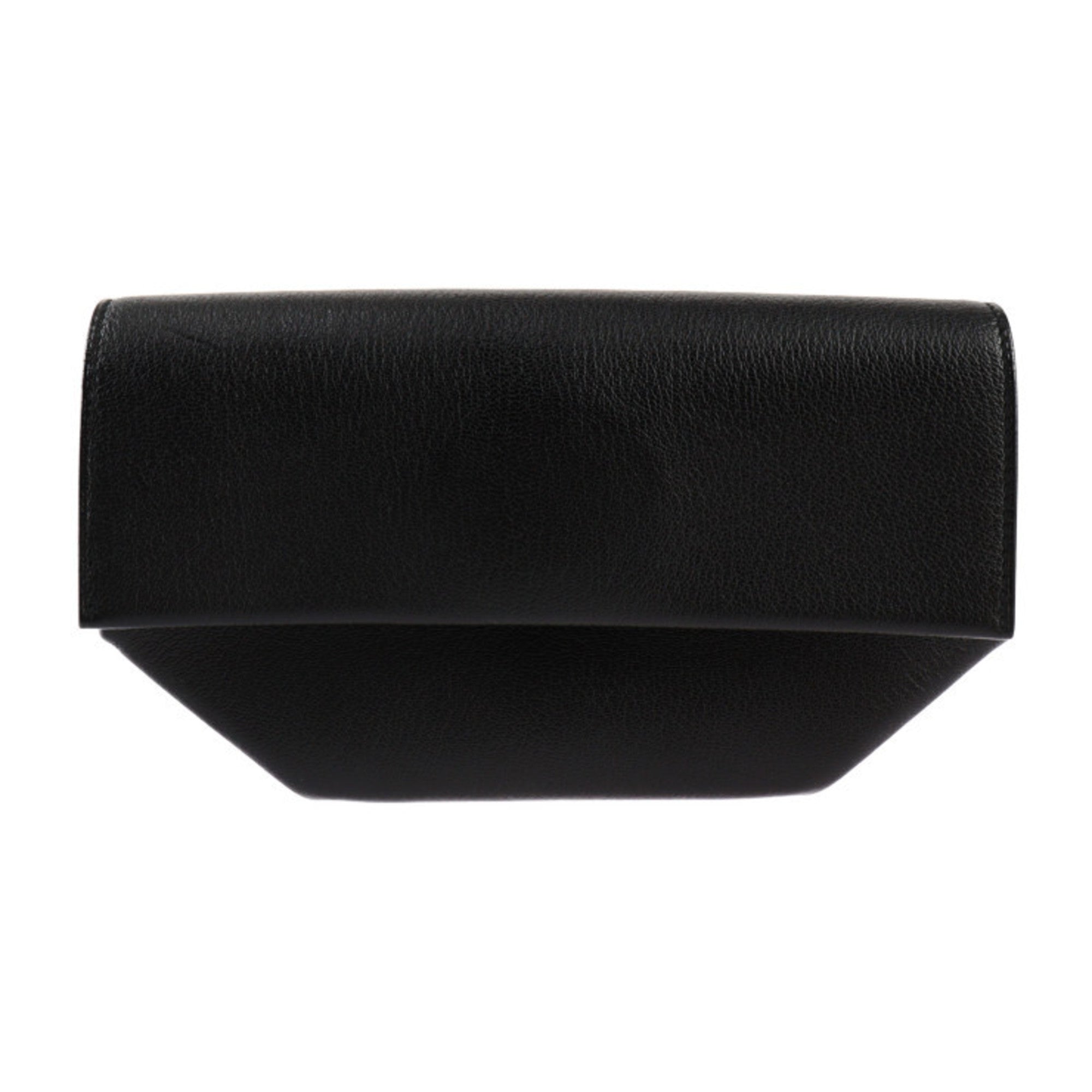 Hermes Black Chevre Leather Clutch Bag Handbag (Pre-Owned)