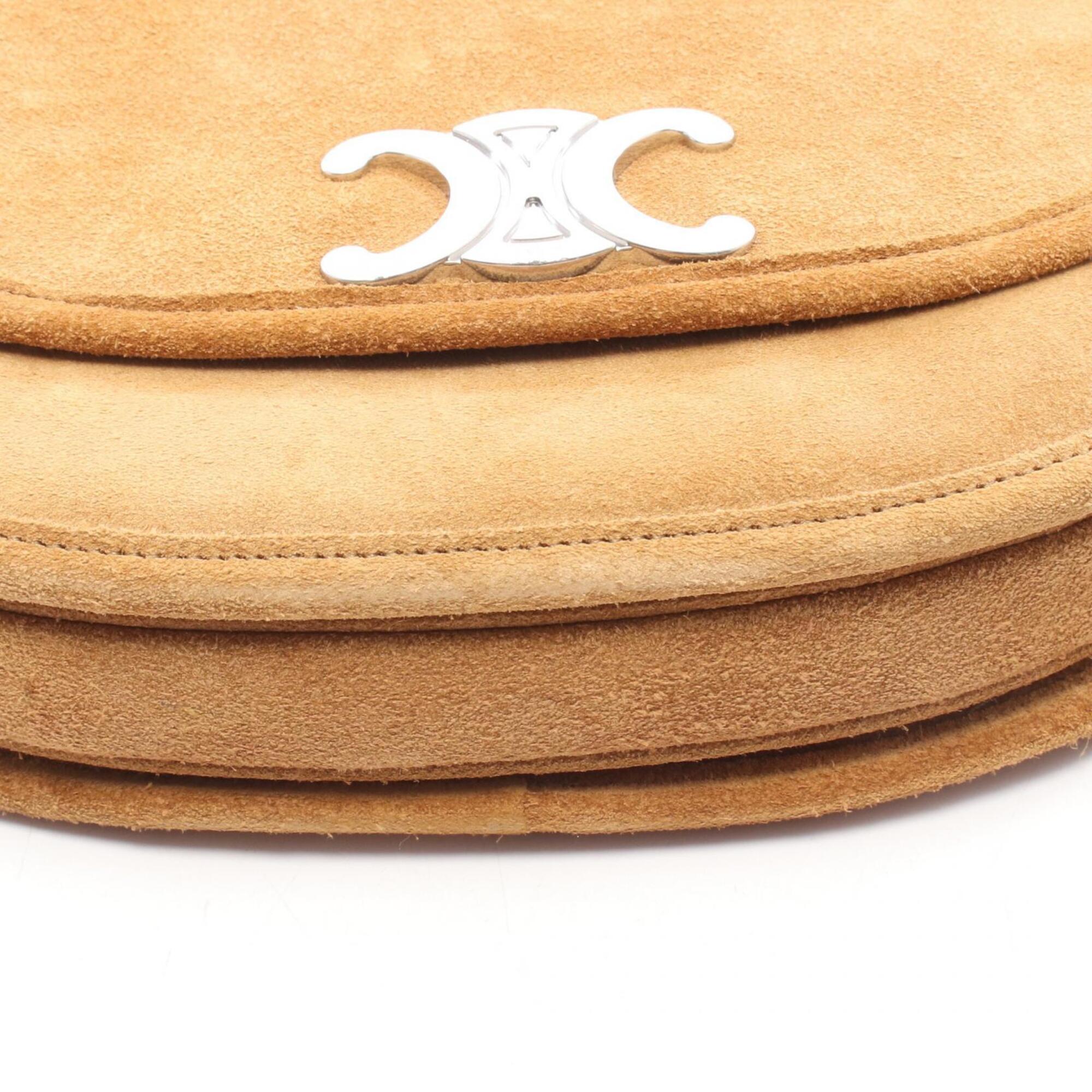Celine Brown Suede Handbag Shoulder Bag (Pre-Owned)