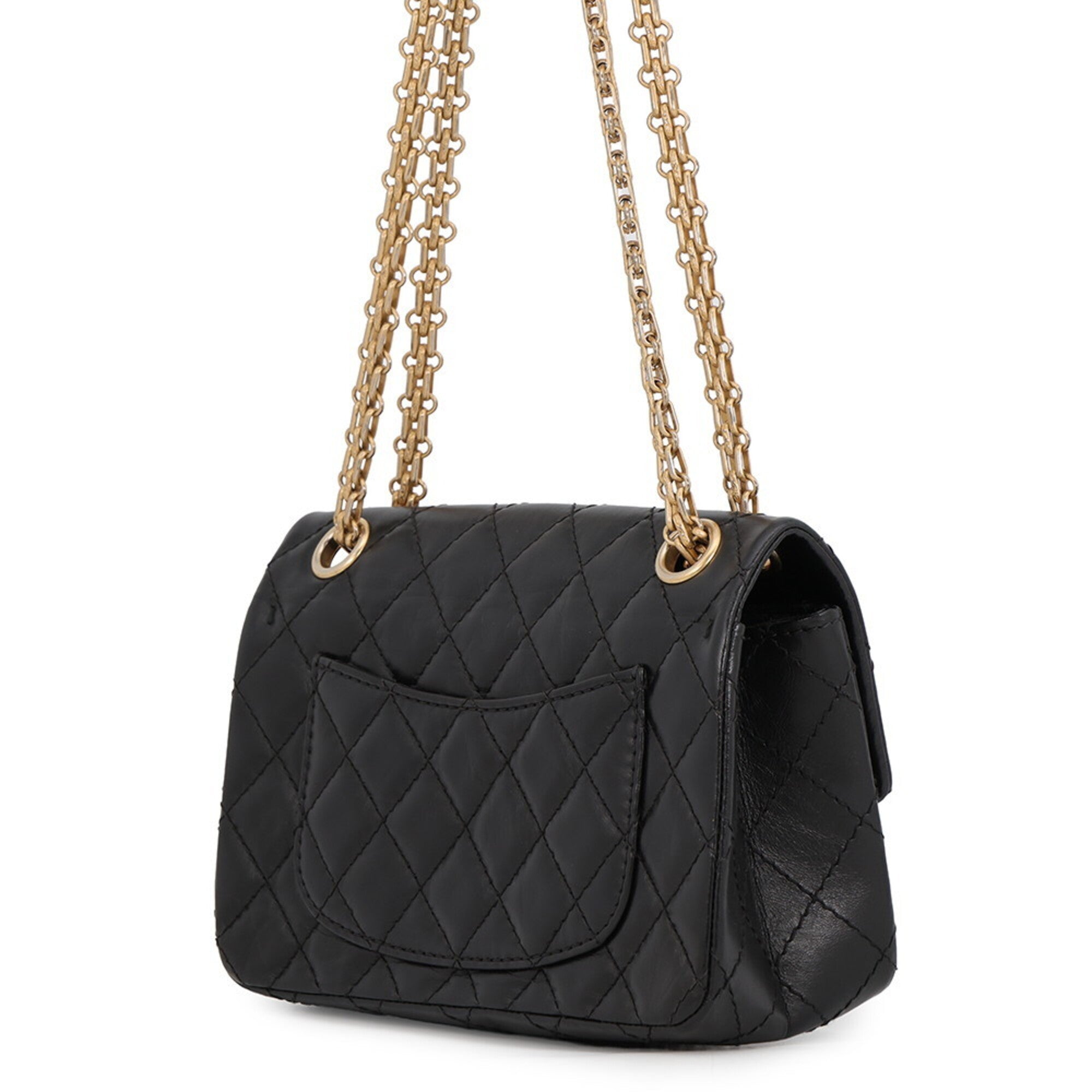 Chanel Matelasse Black Leather Handbag Shoulder Bag (Pre-Owned)