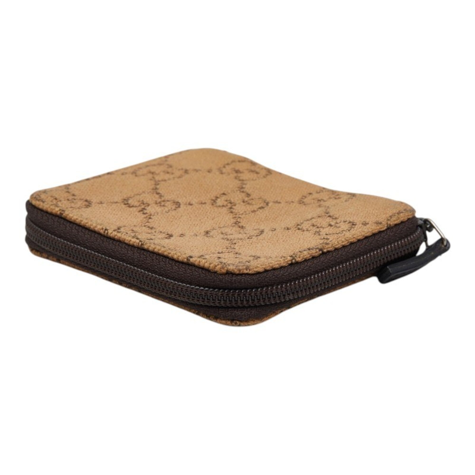 Gucci Beige Canvas Leather Coin Purse/Coin Case (Pre-Owned)