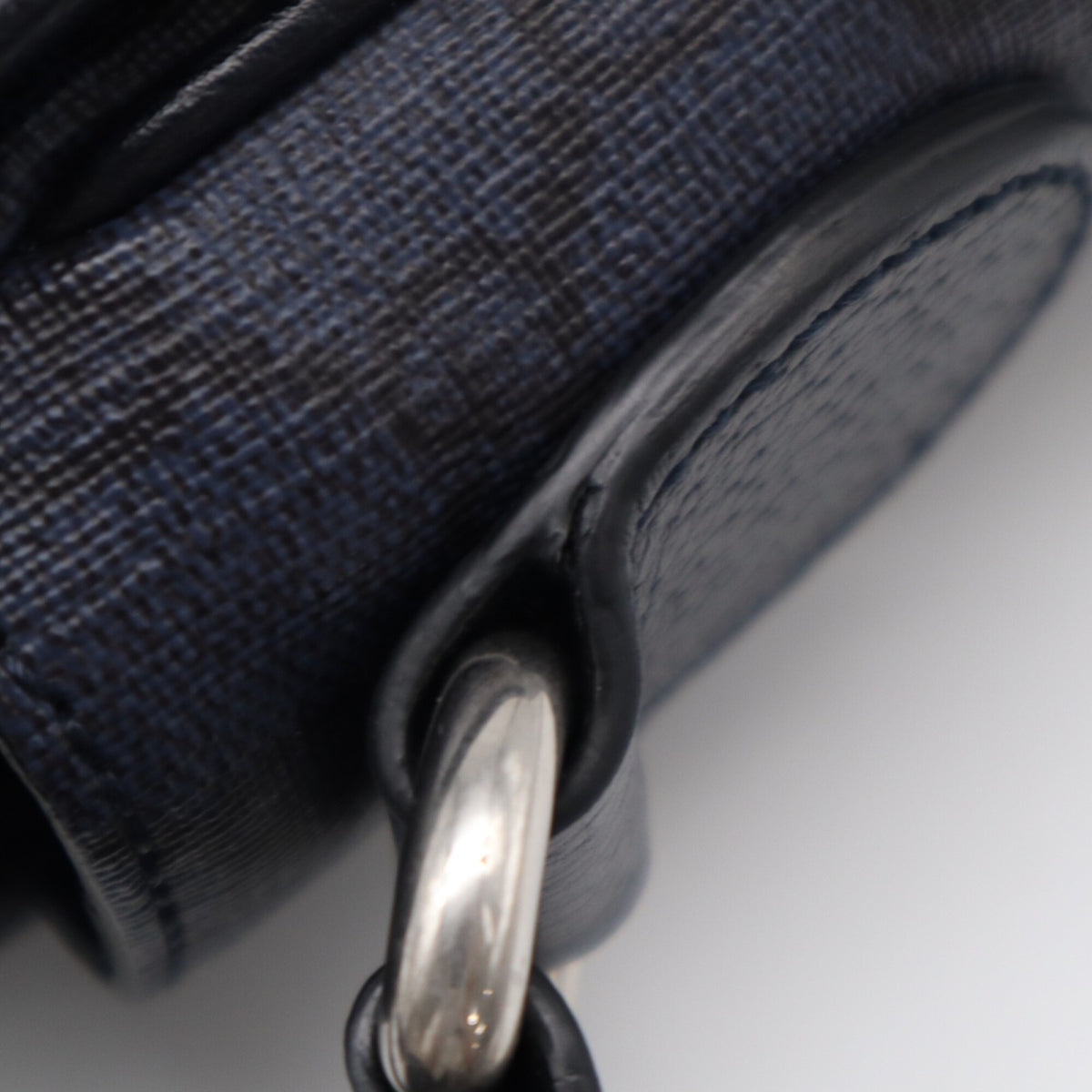 Gucci Ophidia Navy Black Canvas Leather Shoulder Bag (Pre-Owned)