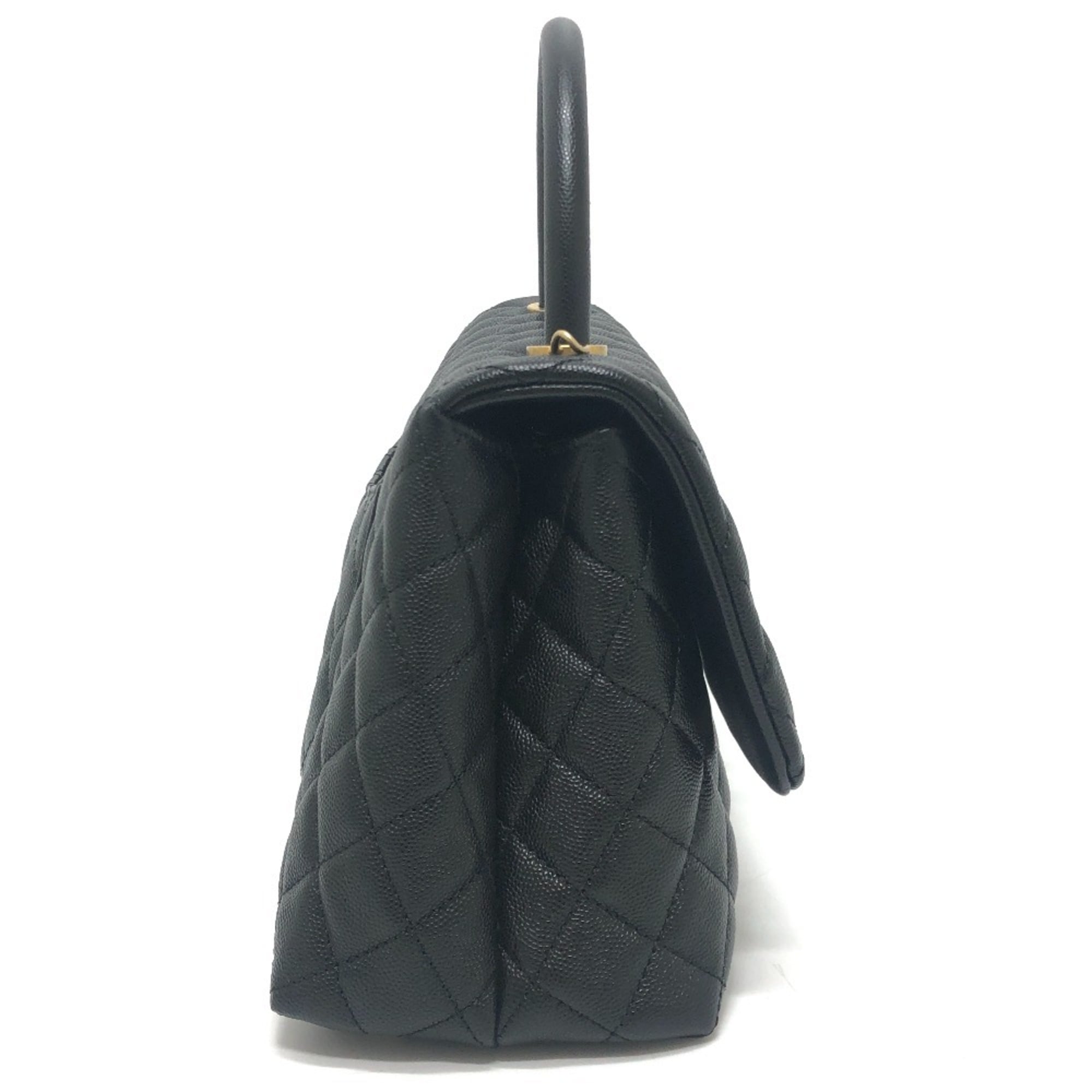 Chanel Matelasse Black Grained Calfskin Handbag Shoulder Bag (Pre-Owned)