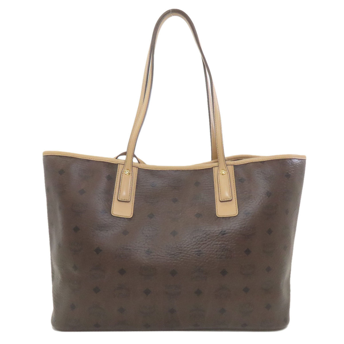 Mcm Beige Dark Brown Pvc Tote Bag (Pre-Owned)