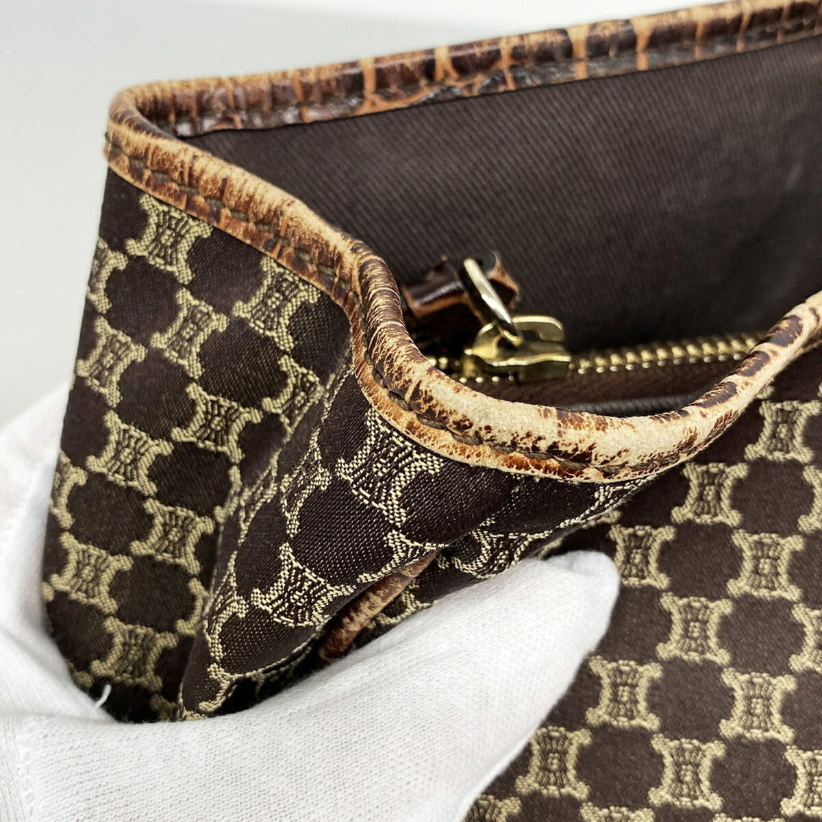 Celine Brown Nylon Canvas Tote Bag (Pre-Owned)
