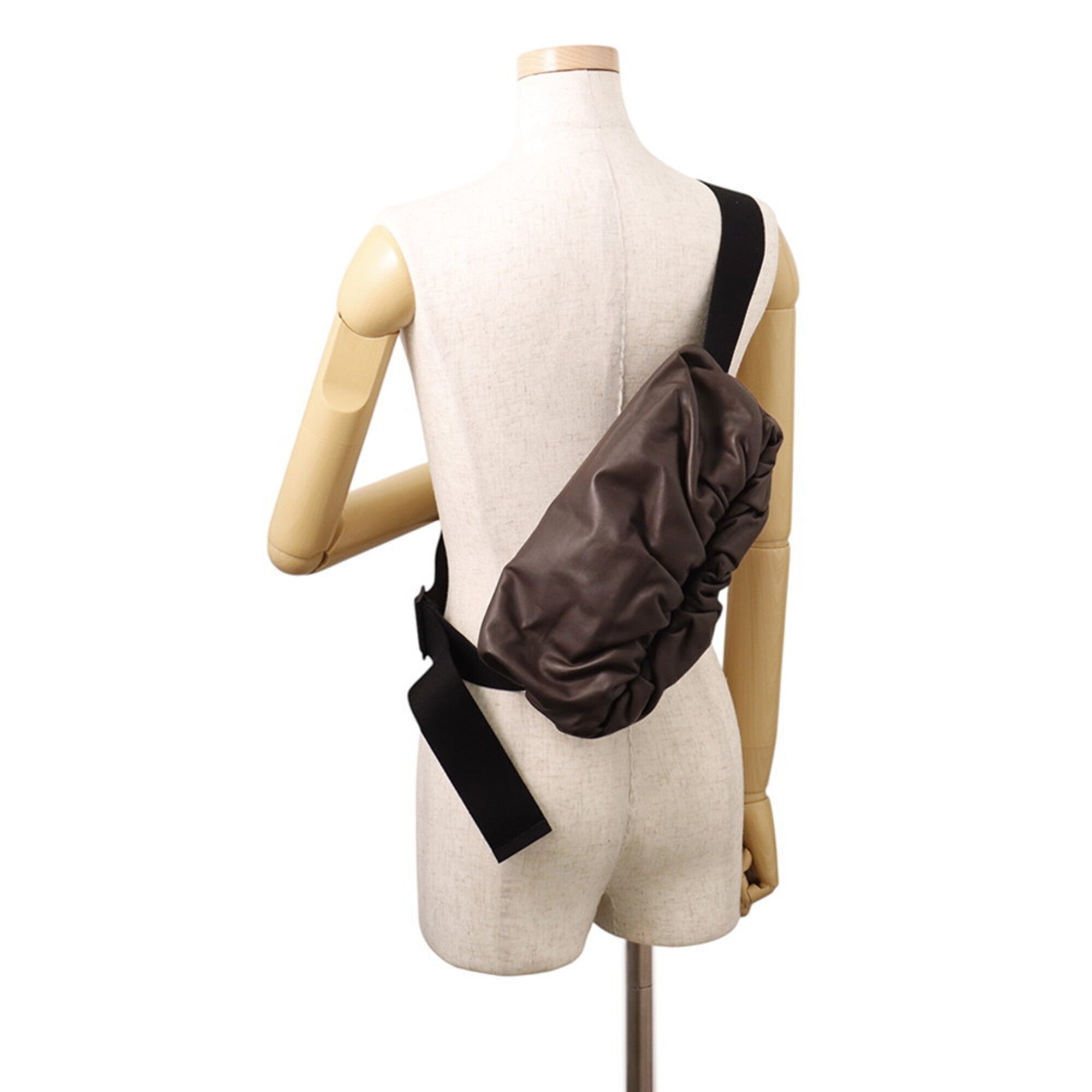 Bottega Veneta Dark Brown Leather Pouch Sling Bag (Pre-Owned)