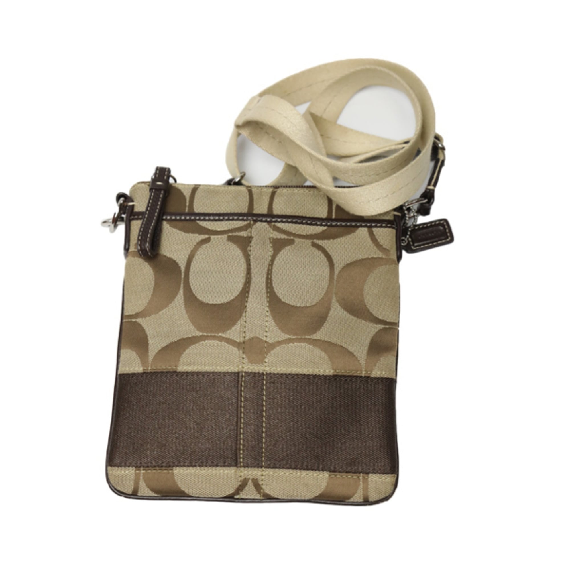 Coach Khaki Leather Shoulder Bag (Pre-Owned)
