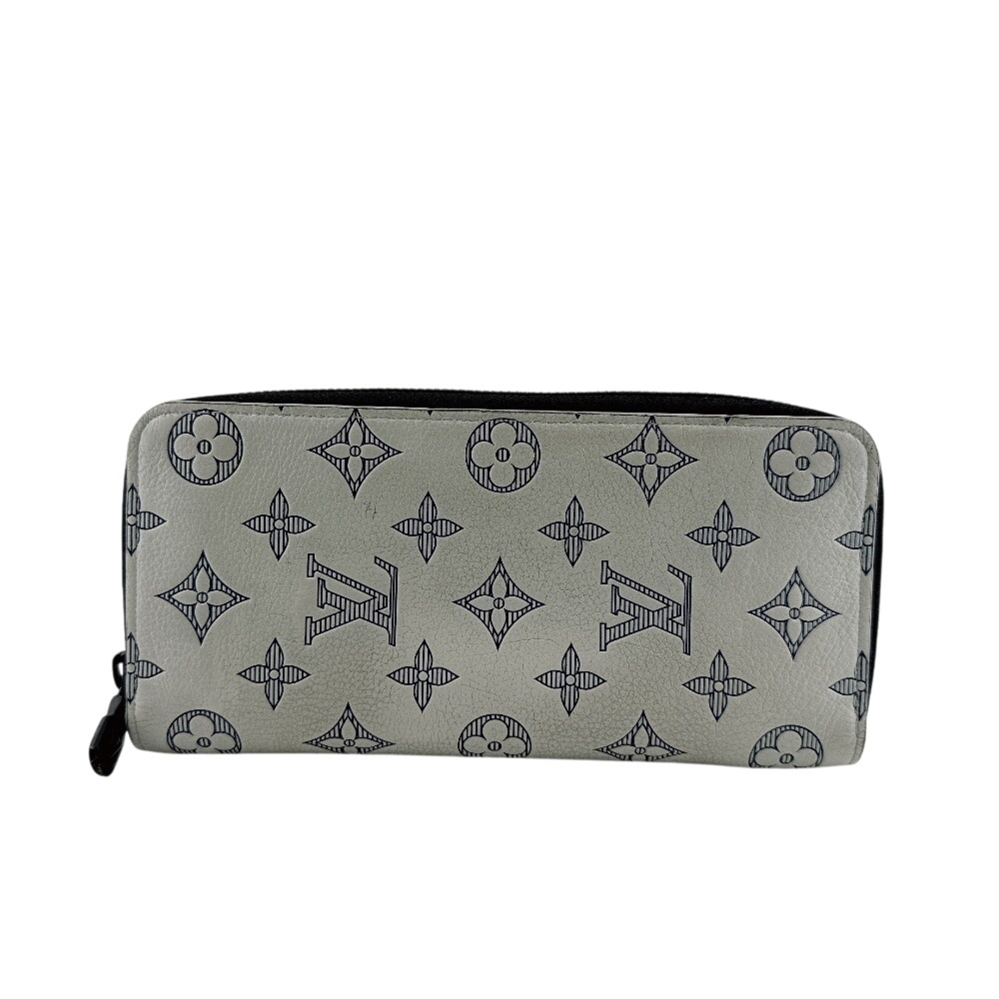 Louis Vuitton Monogram Shadow White Leather Long Wallet (Bi-Fold) (Pre-Owned)