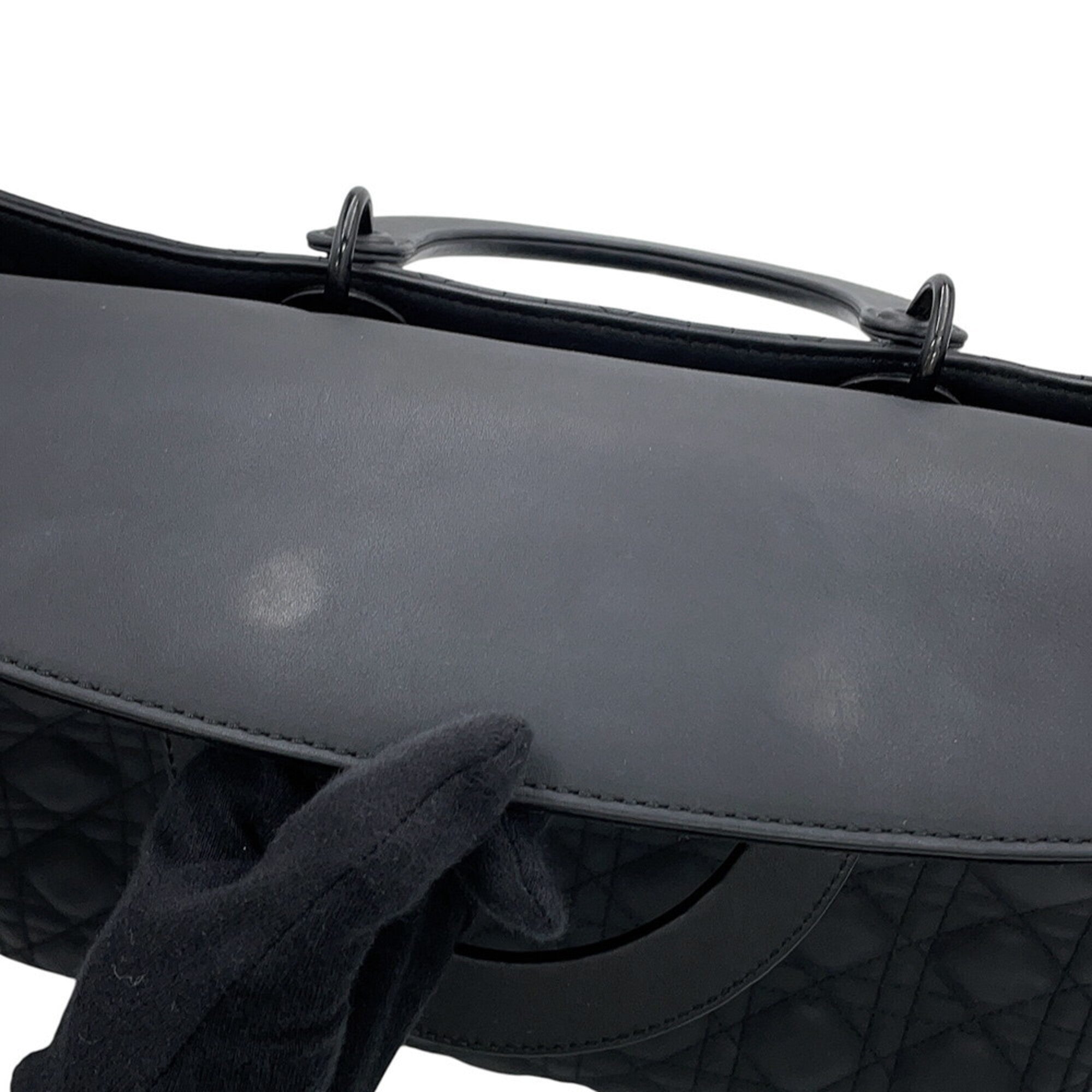 Christian Dior Lady Dior Black Leather Handbag (Pre-Owned)