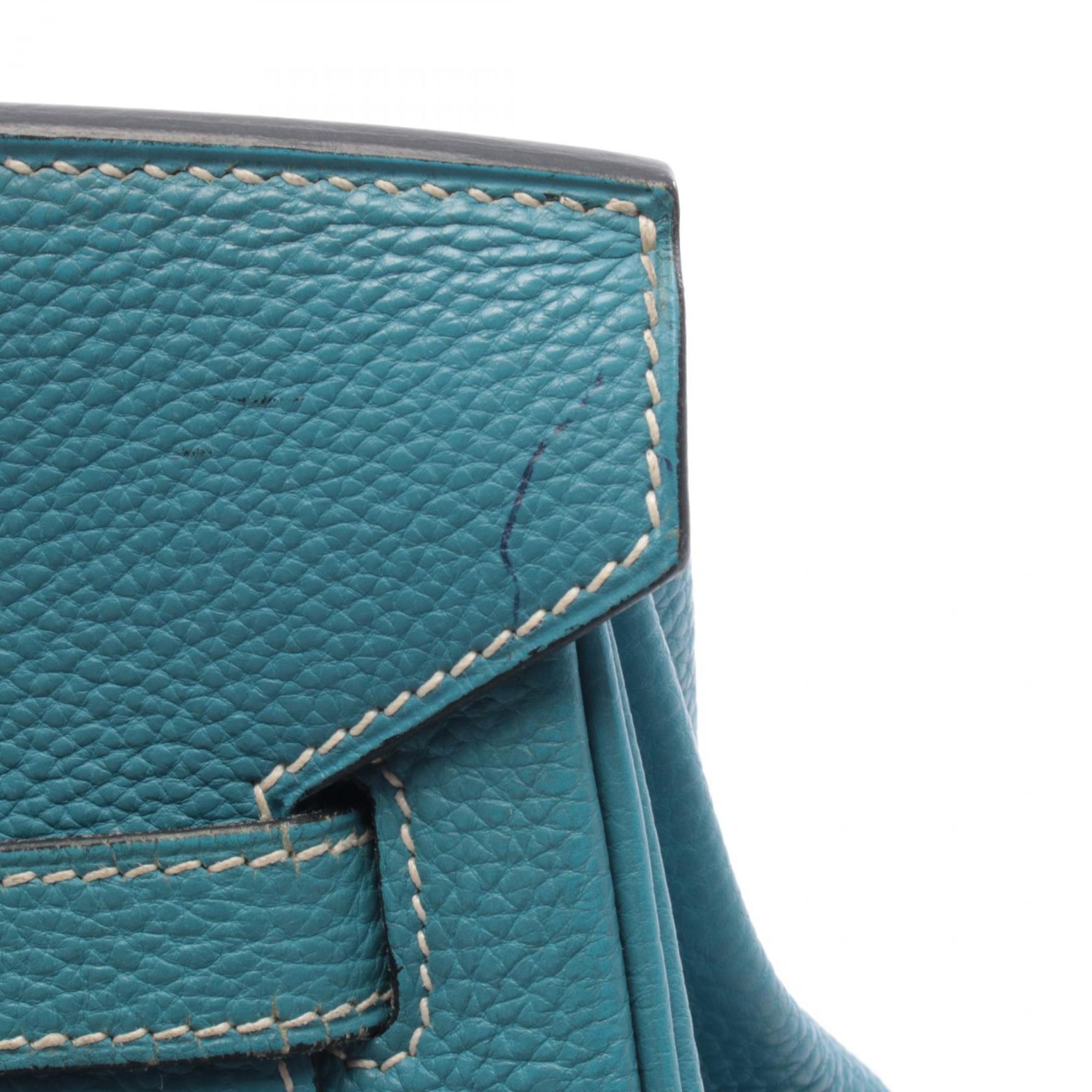 Hermes Blue Leather Handbag (Pre-Owned)
