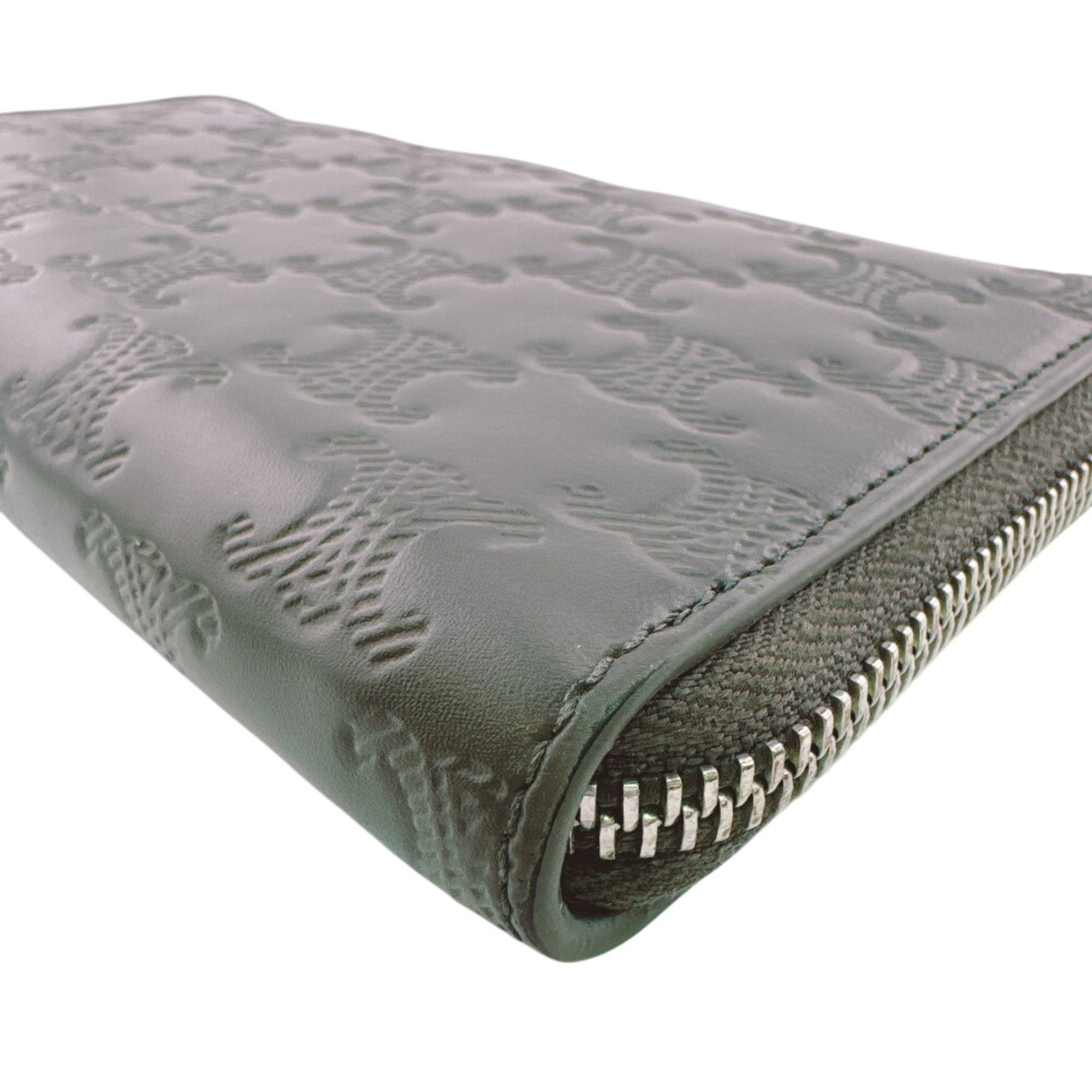 Celine Gray Leather Long Wallet (Bi-Fold) (Pre-Owned)