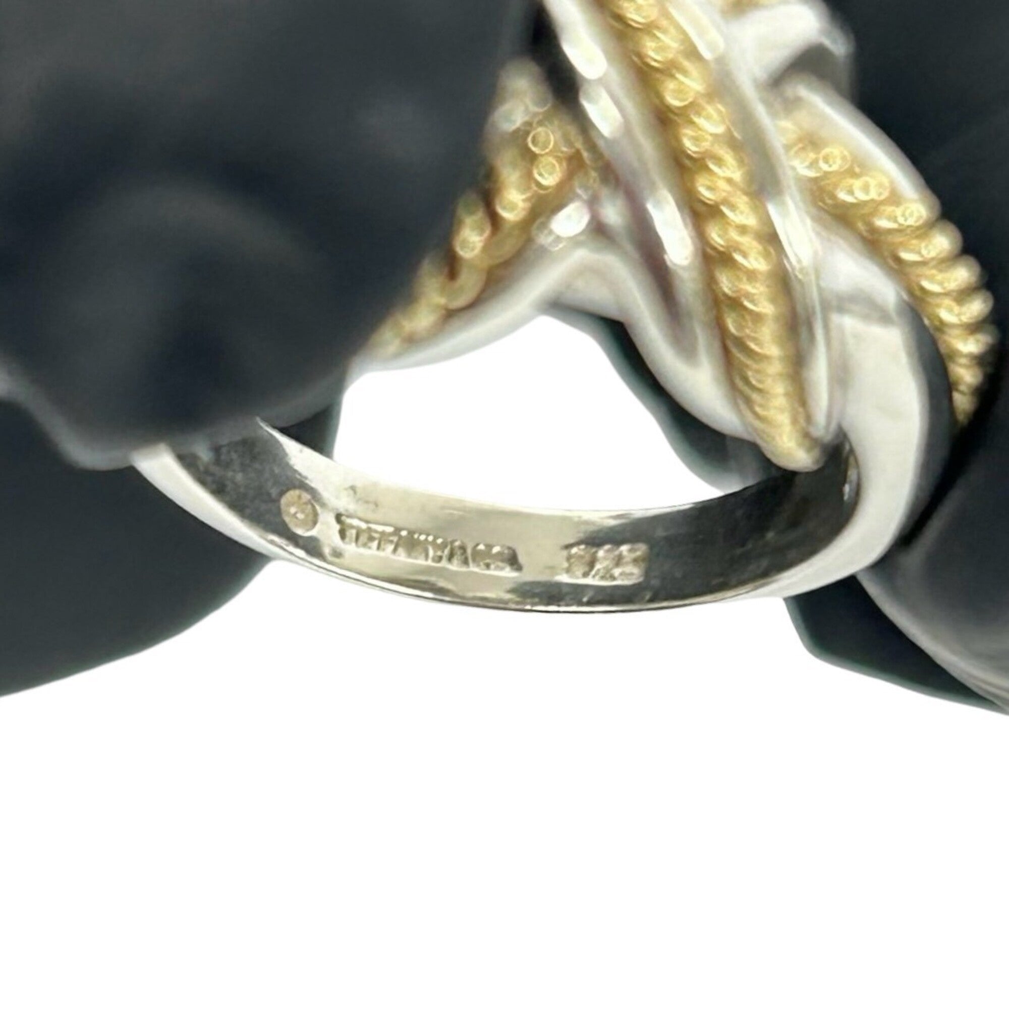 Tiffany Gold Silver Yellow Gold (18K) Silver 925 Band Ring (Pre-Owned)