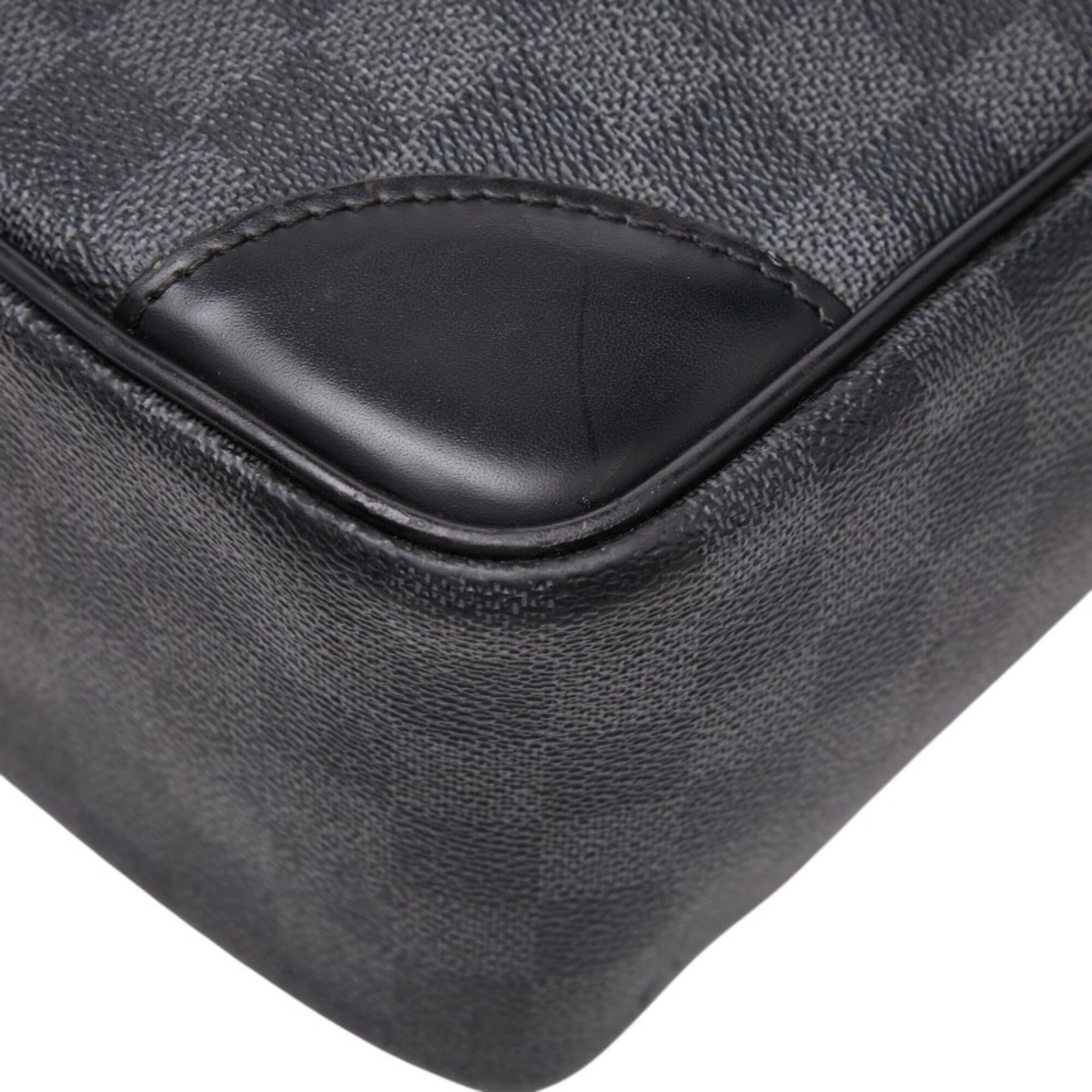 Louis Vuitton Black Gray Pvc Leather Briefcase (Pre-Owned)