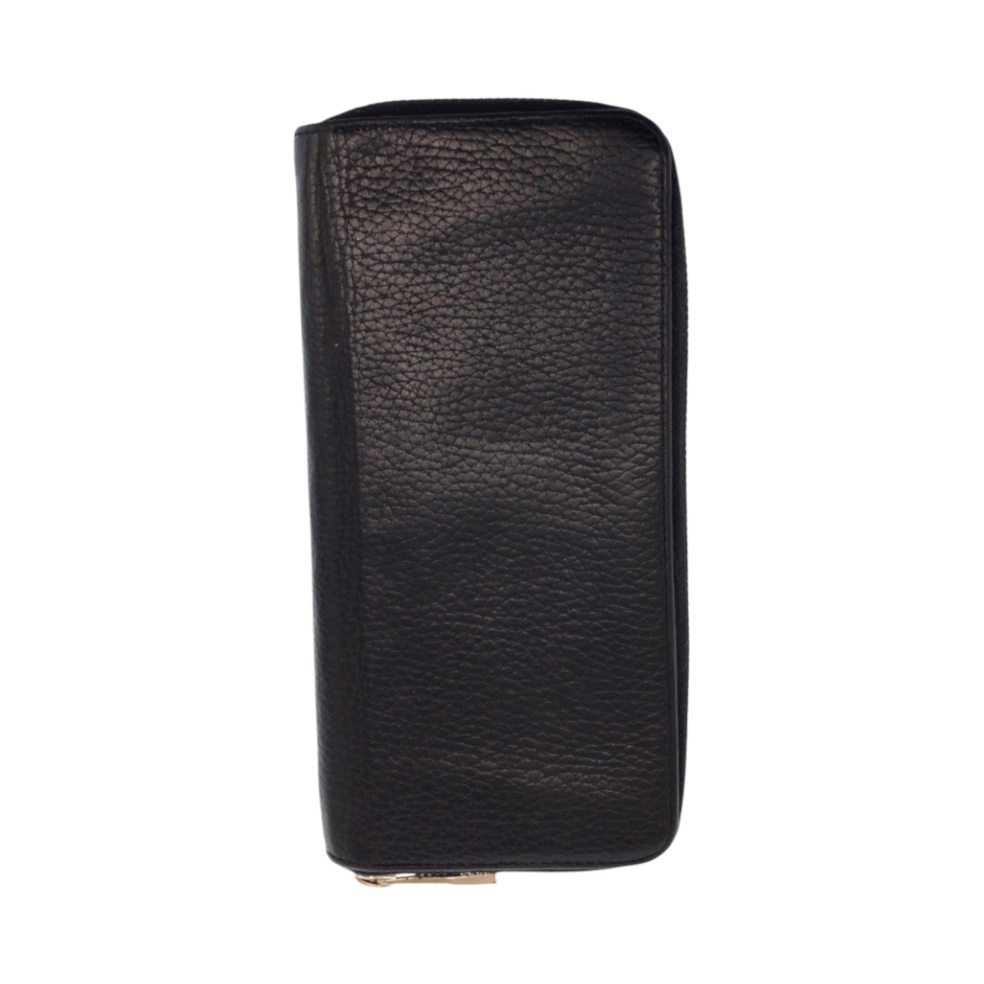 Louis Vuitton Black Leather Long Wallet (Bi-Fold) (Pre-Owned)