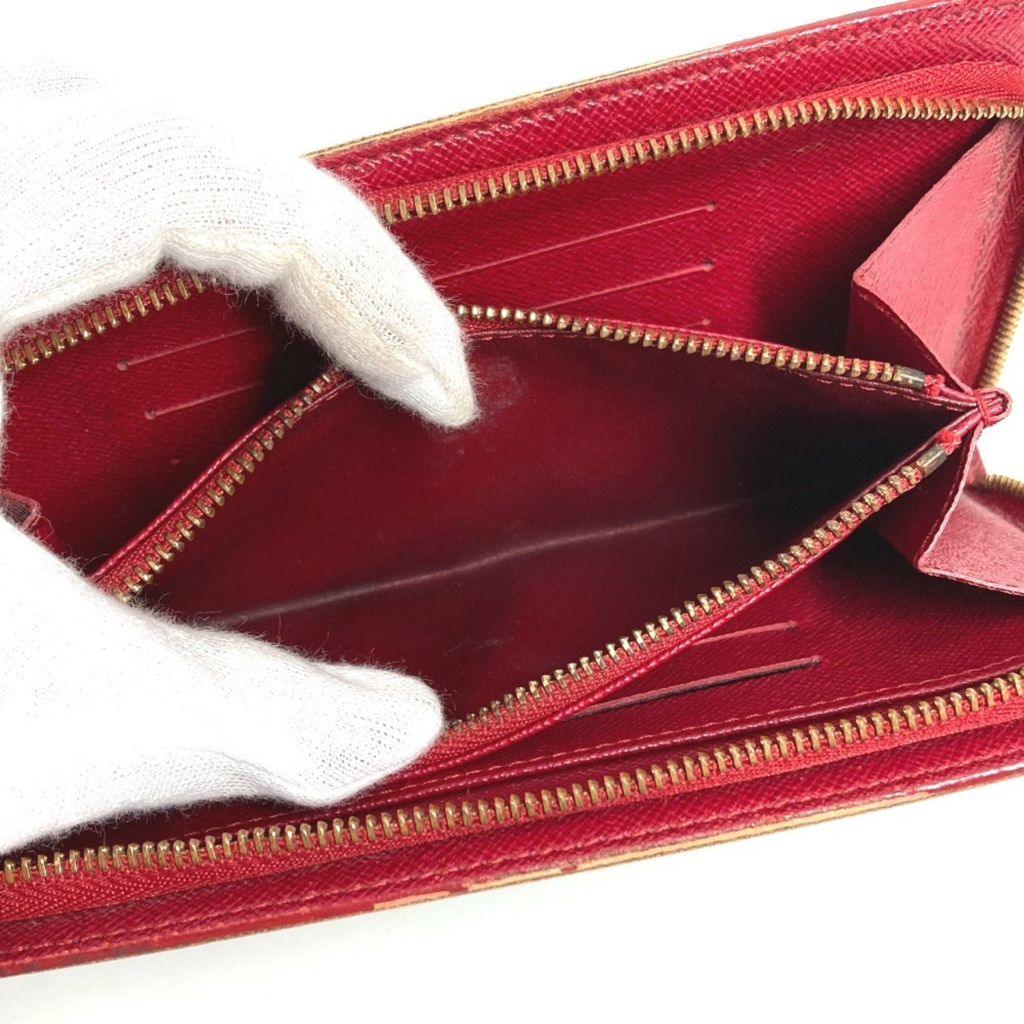 Louis Vuitton Brown Monogram Cherry Red Color Monogram Long Wallet (Bi-Fold) (Pre-Owned)