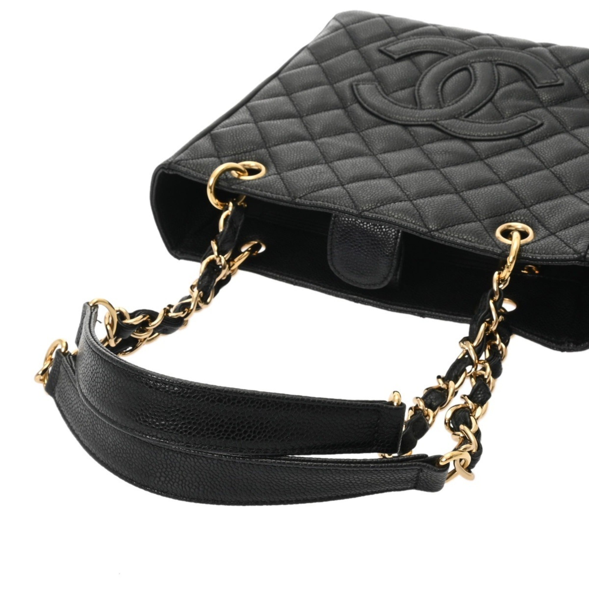 Chanel Black Grained Calfskin Tote Bag (Pre-Owned)