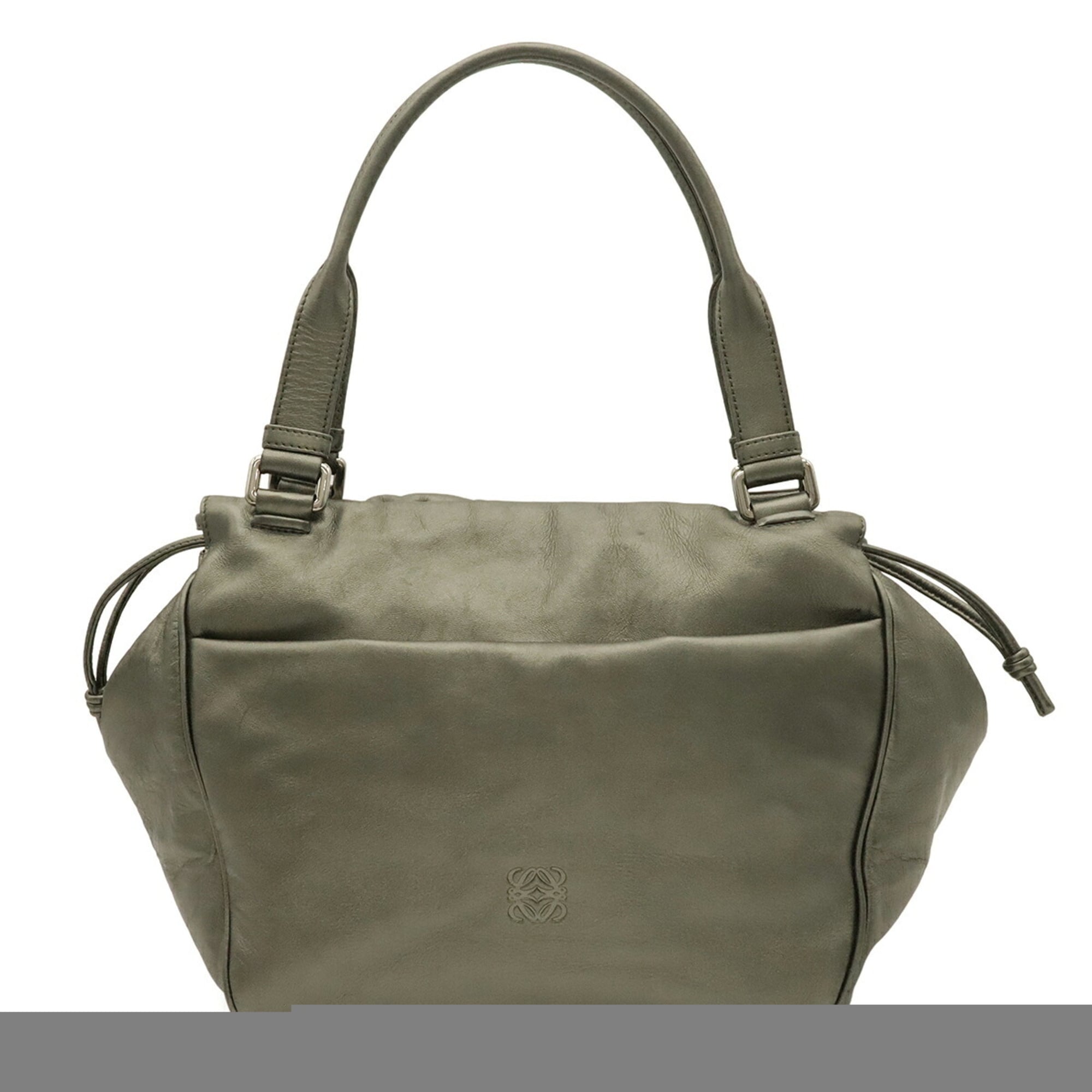 Loewe Khaki Metallic Leather Shoulder Bag Tote Bag (Pre-Owned)