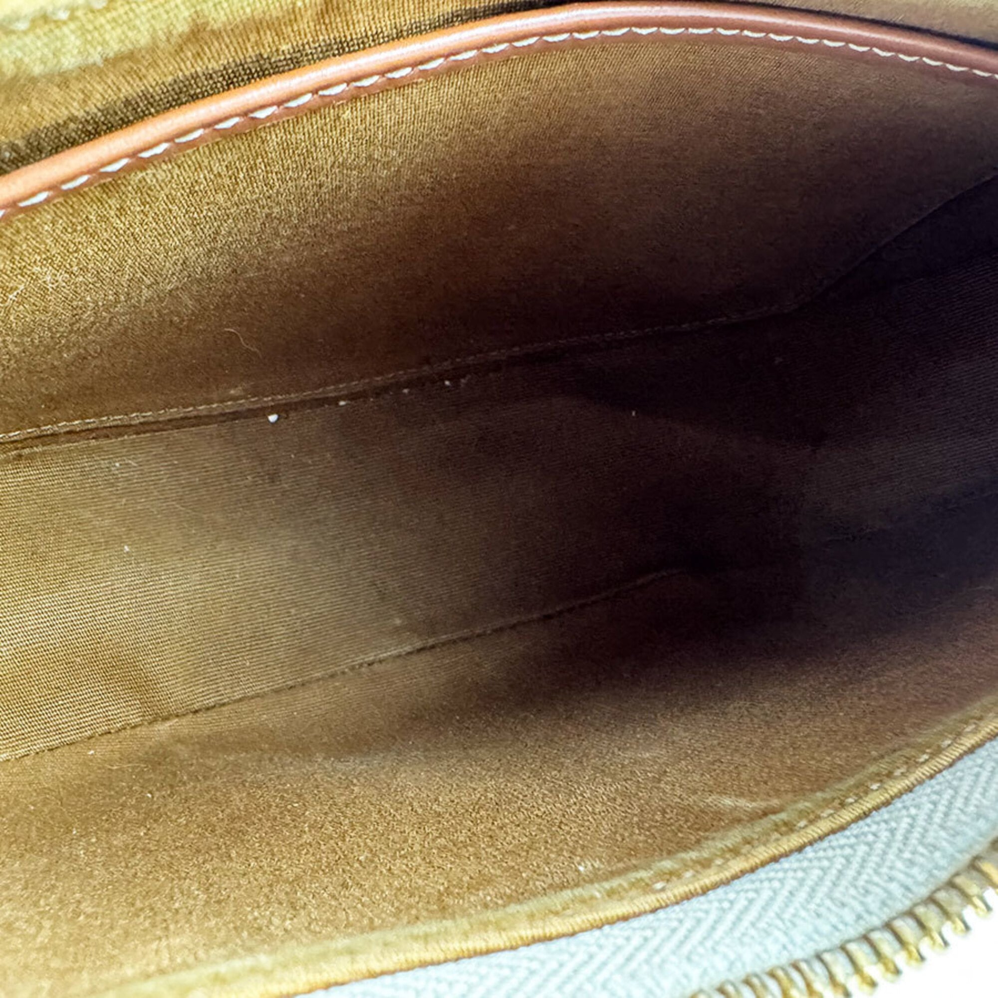 Celine Brown Grayish Coated Canvas Leather Handbag (Pre-Owned)