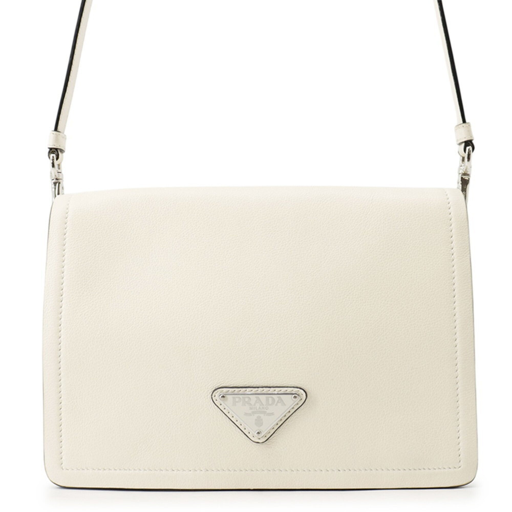 Prada White Leather Shoulder Bag (Pre-Owned)
