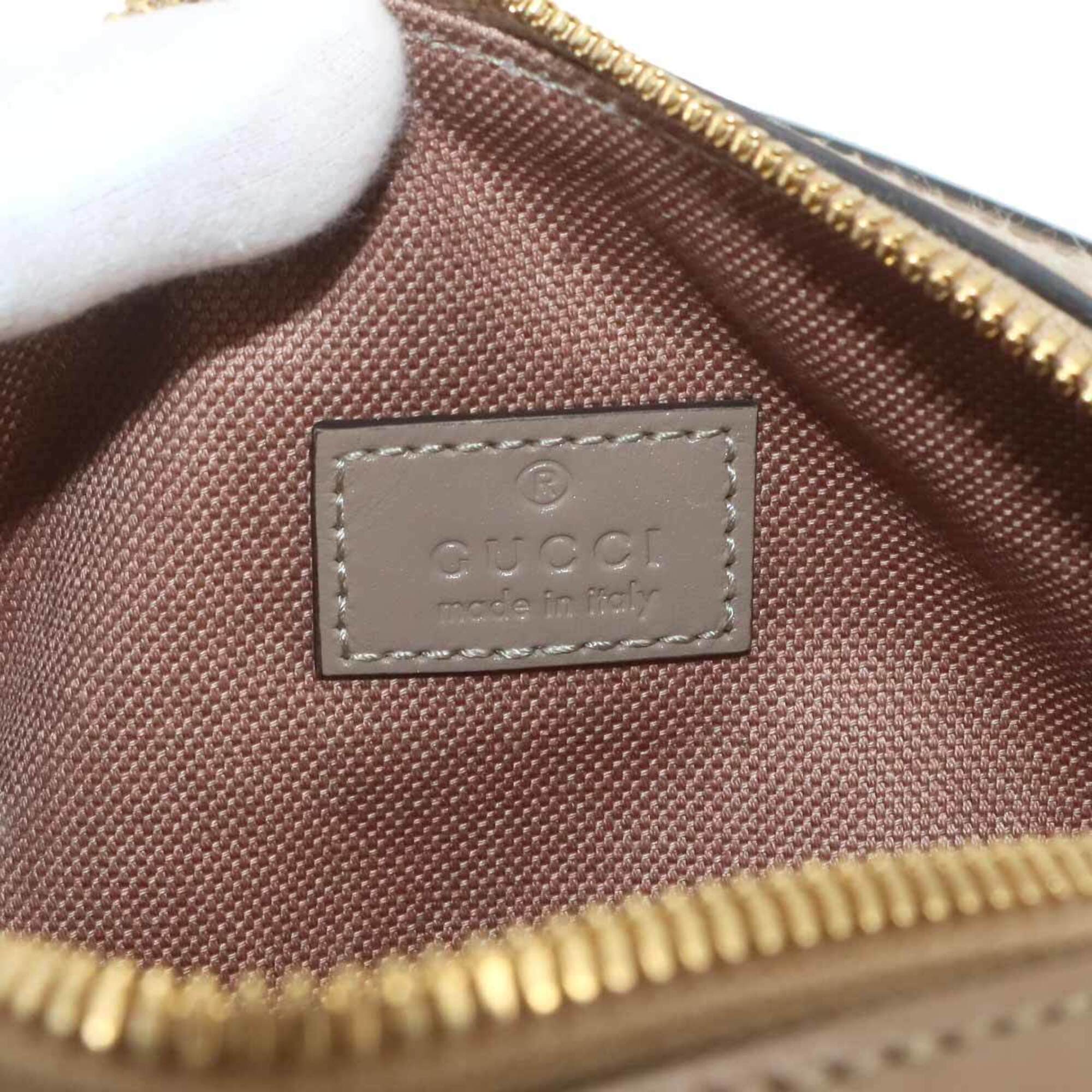 Gucci Beige Gg Supreme Canvas Leather Handbag Shoulder Bag (Pre-Owned)