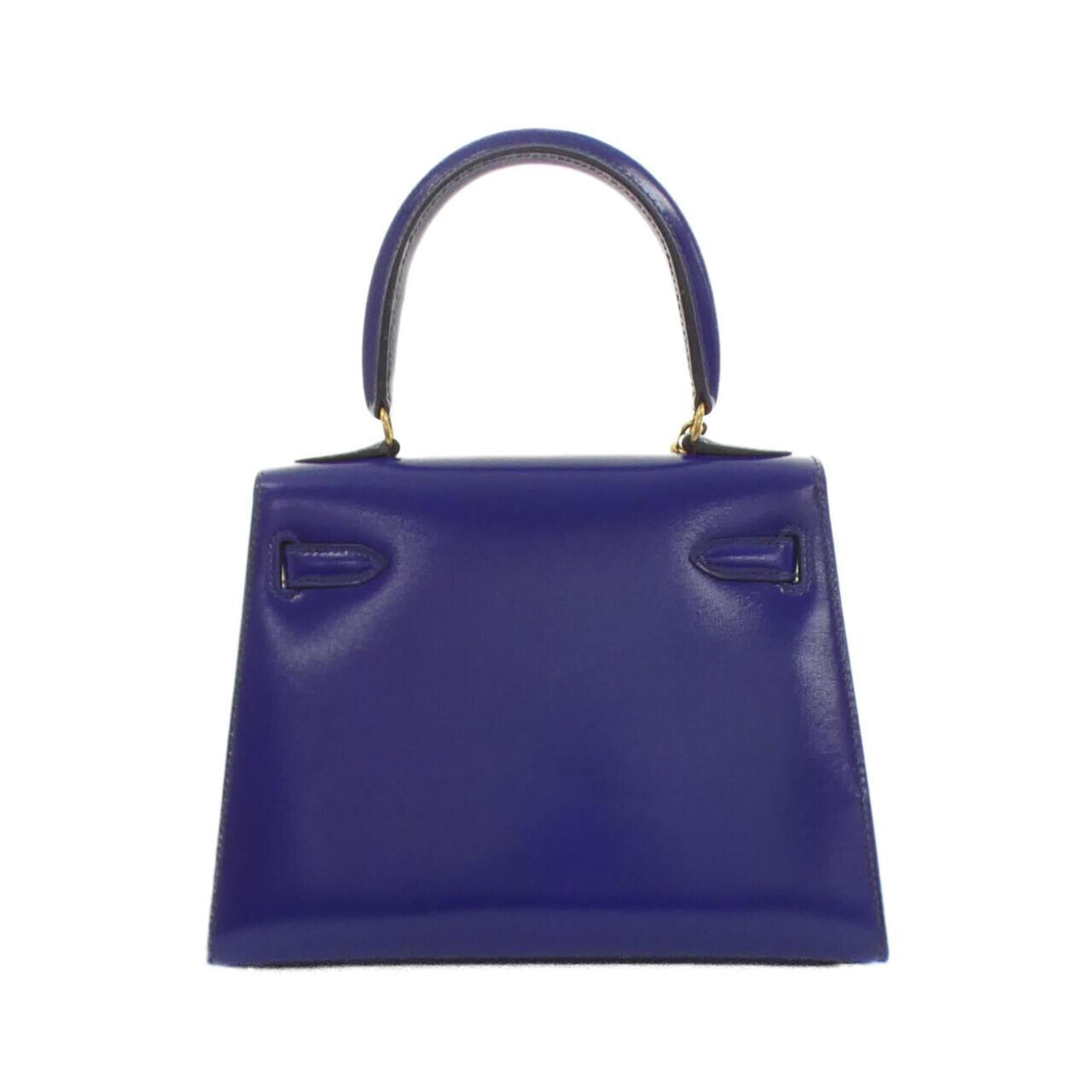 Hermes Blue Box Calf Leather Handbag (Pre-Owned)