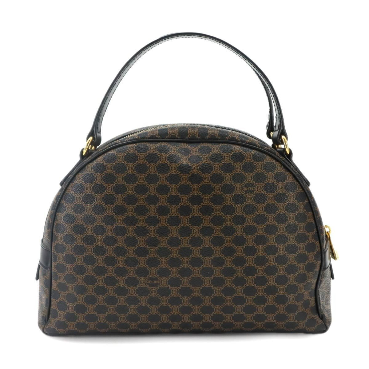 Celine Macadam Black Brown Pvc Leather Handbag (Pre-Owned)