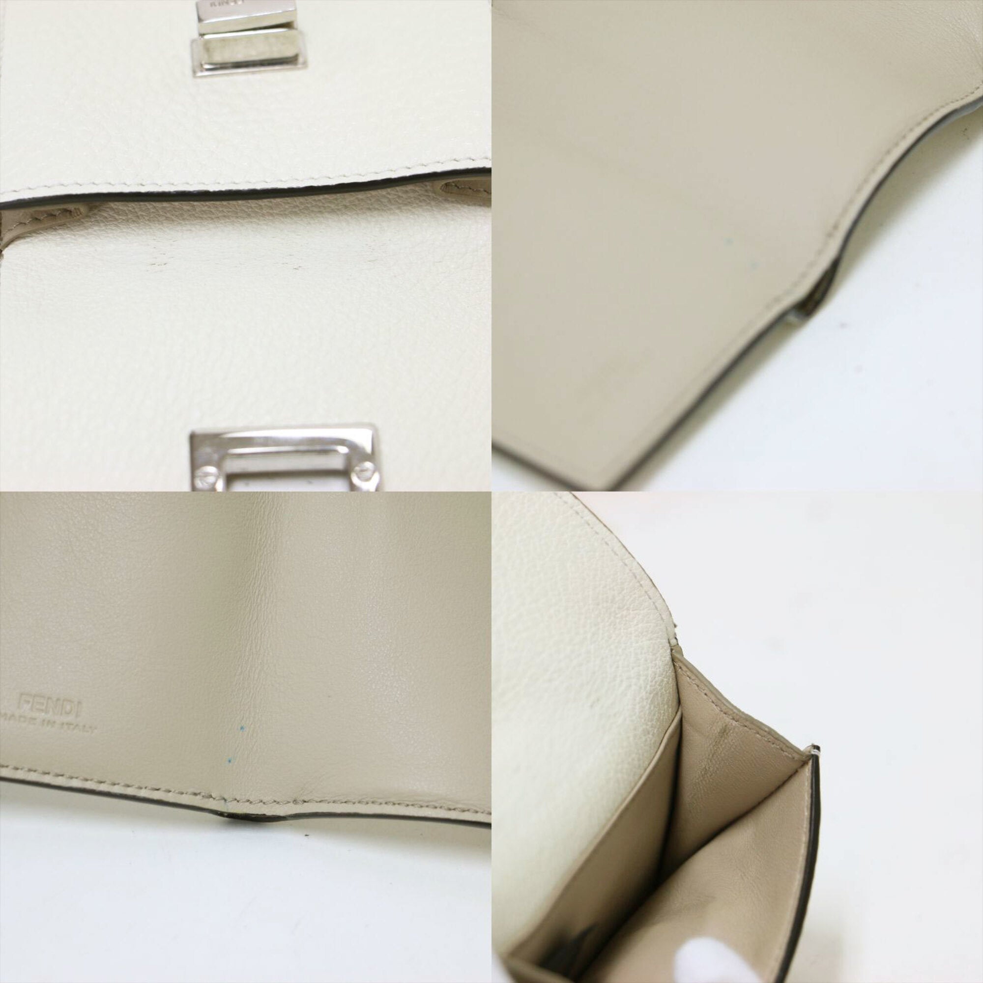 Fendi White Leather Wallet (Tri-Fold) (Pre-Owned)