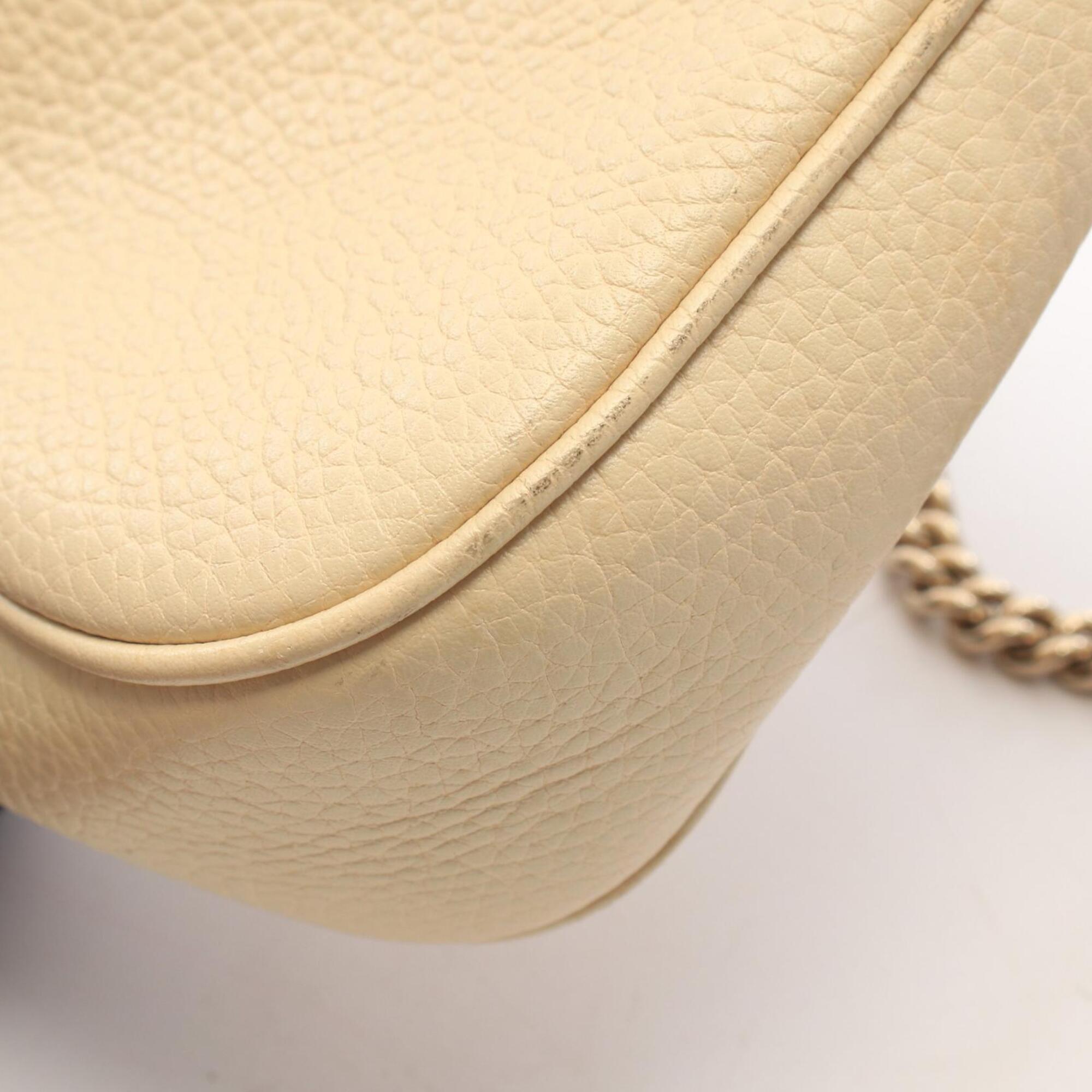 Gucci Ivory Leather Handbag Shoulder Bag (Pre-Owned)