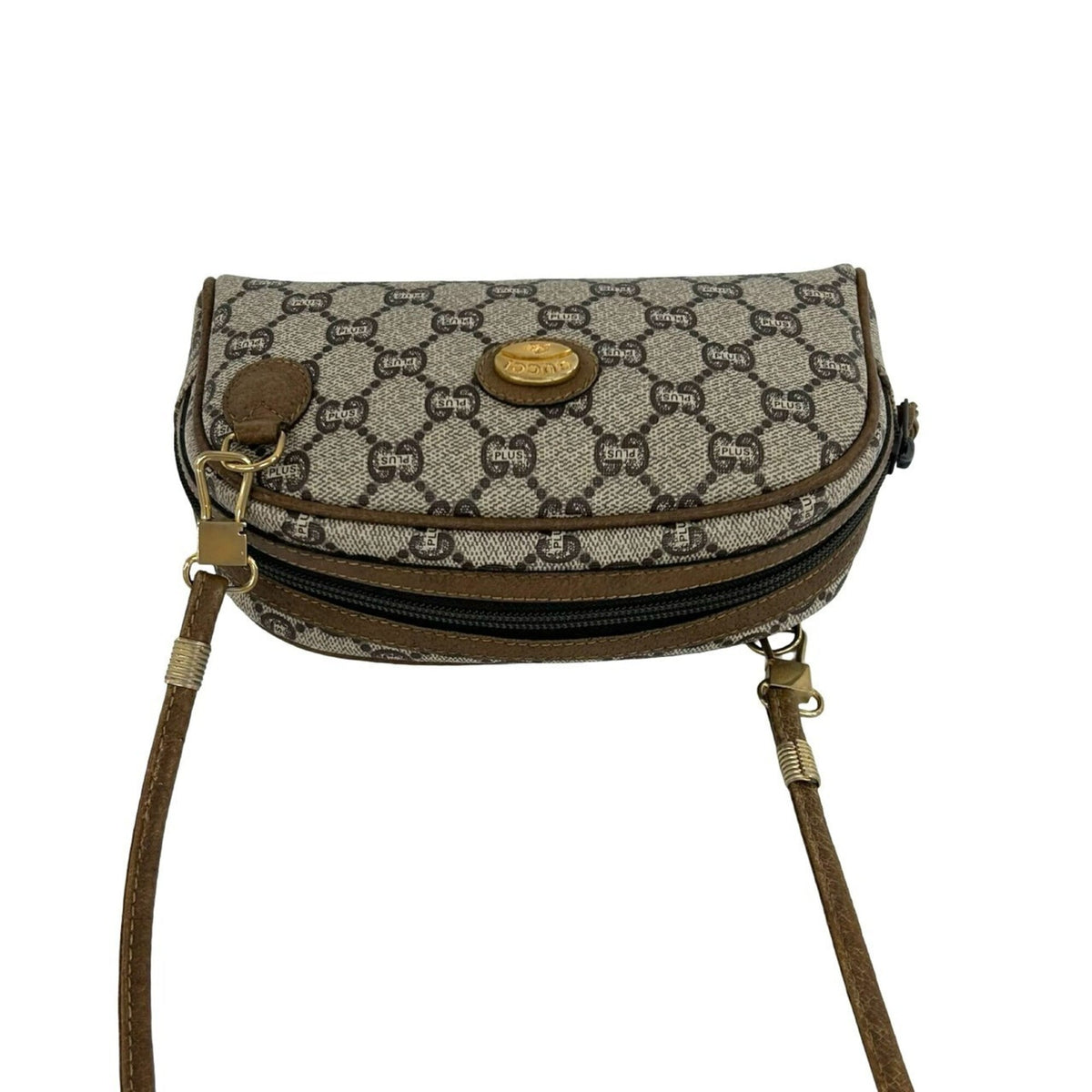 Gucci Brown Leather Pvc Pochette Shoulder Bag (Pre-Owned)
