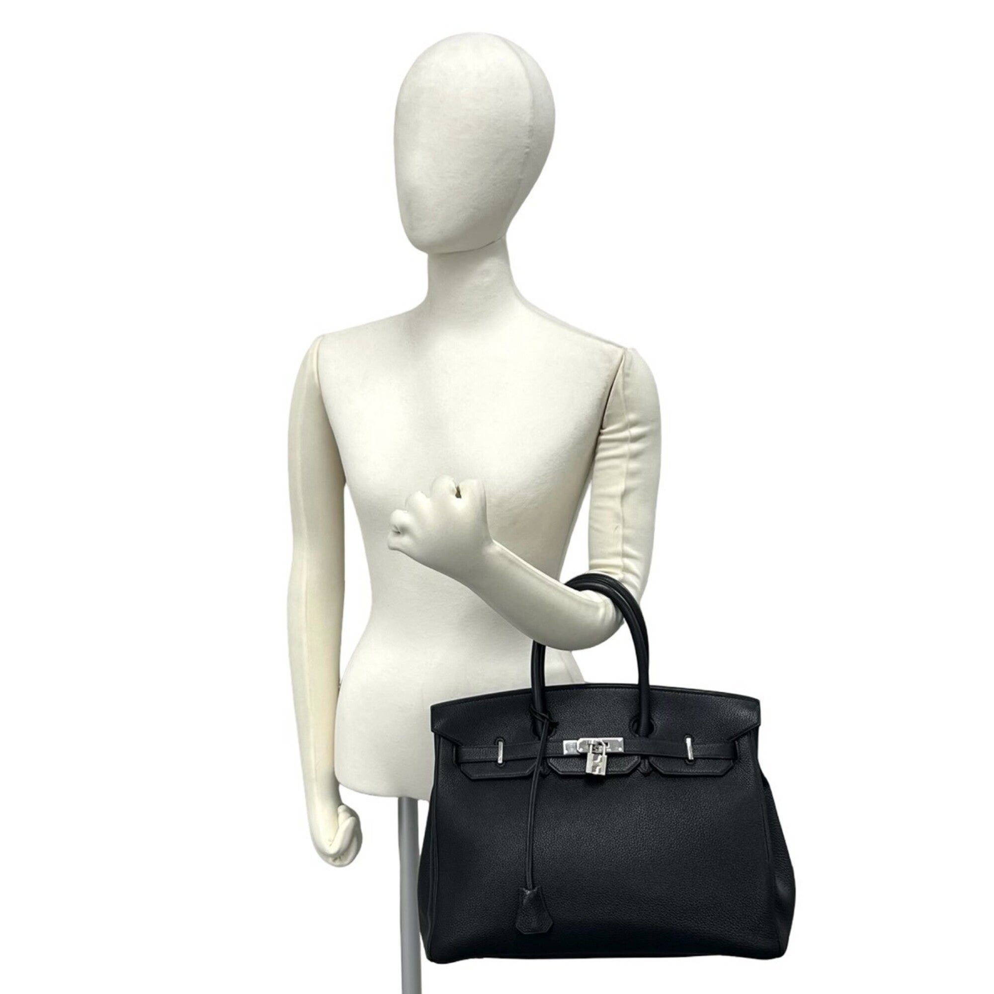 Hermes Black Togo Leather Handbag Tote Bag (Pre-Owned)