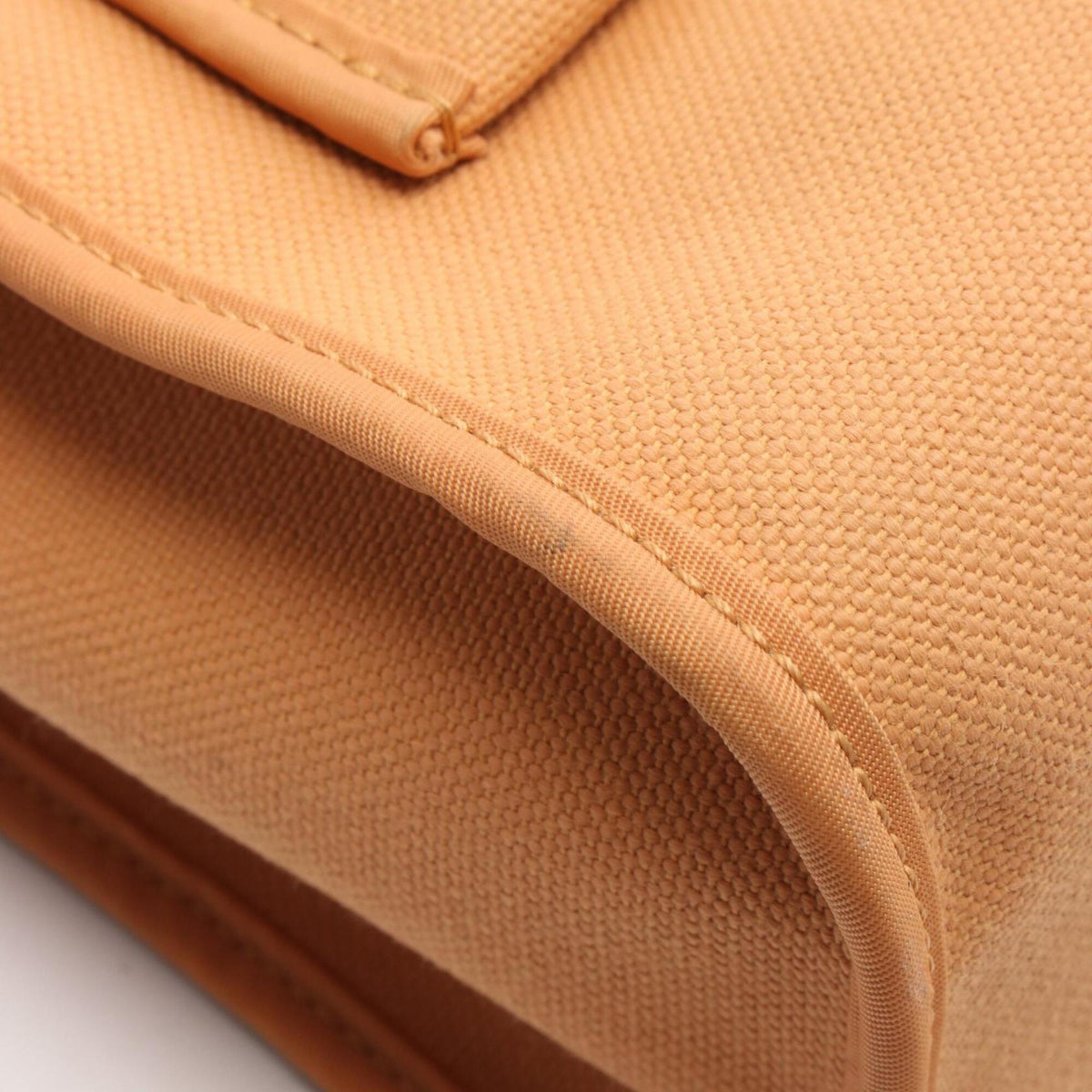 Hermes Black Brown Natural Sable Canvas Vache Leather Handbag Pouch (Pre-Owned)