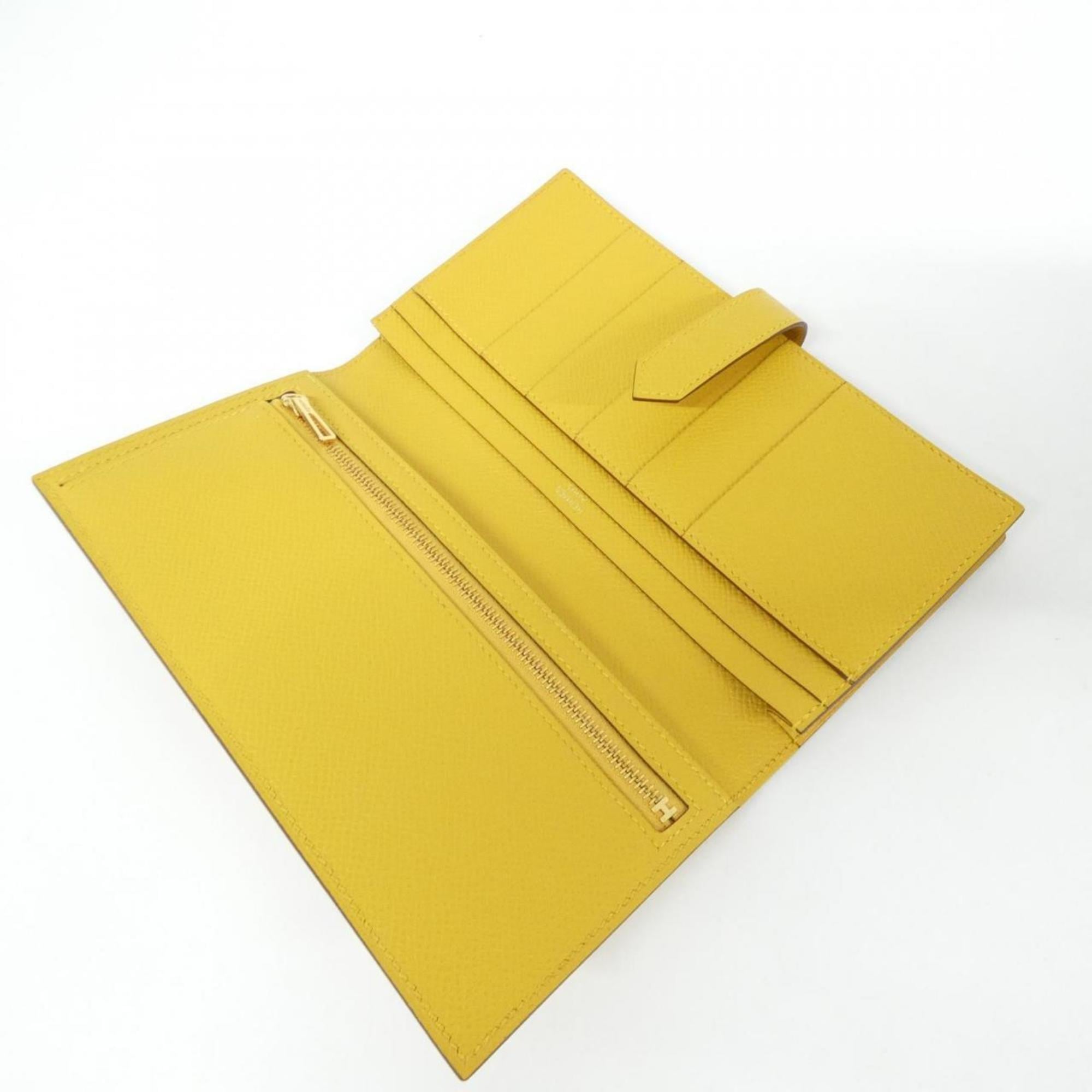 Hermes Yellow Epsom Leather Long Wallet (Bi-Fold) (Pre-Owned)