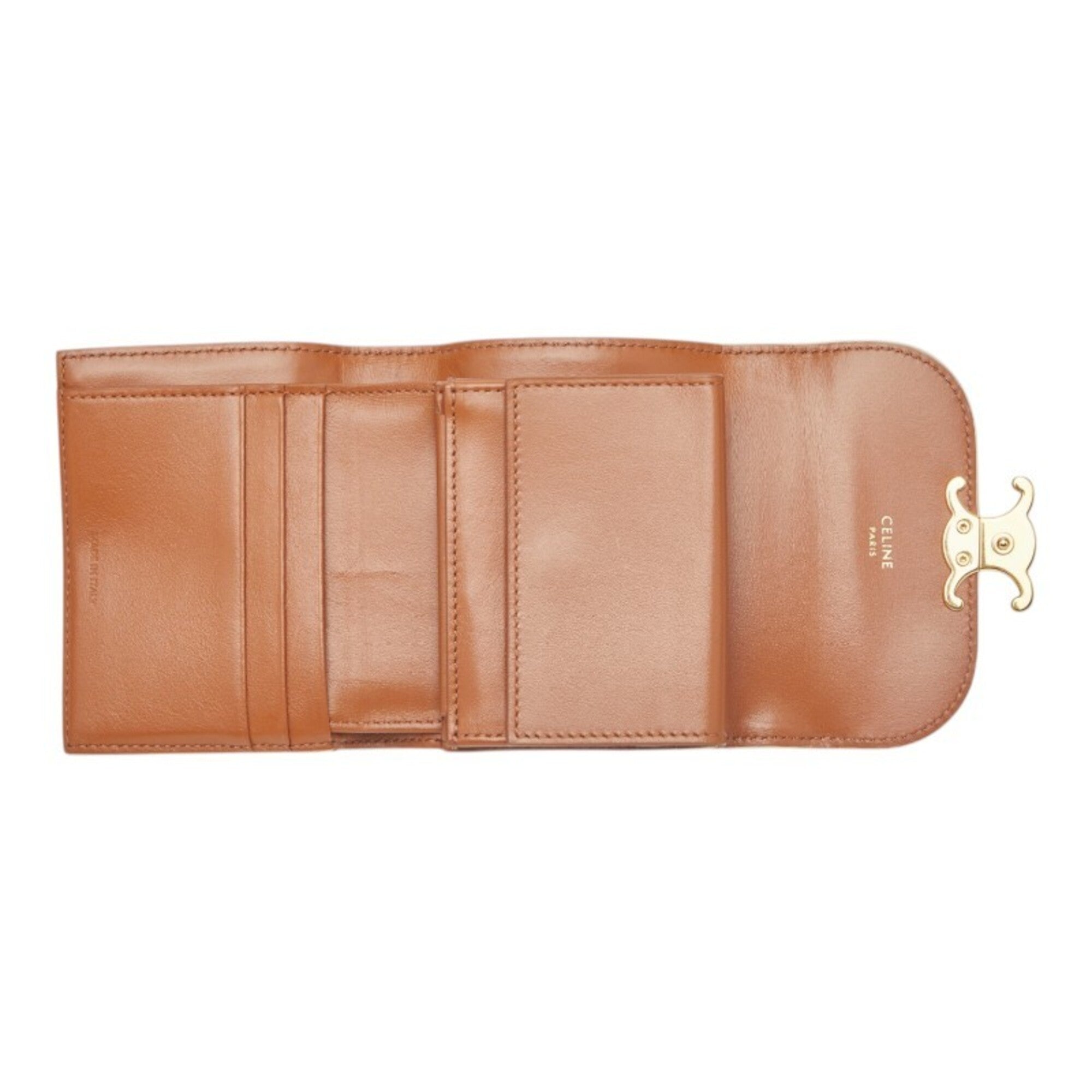 Celine Beige Ivory Pvc Leather Wallet (Tri-Fold) (Pre-Owned)