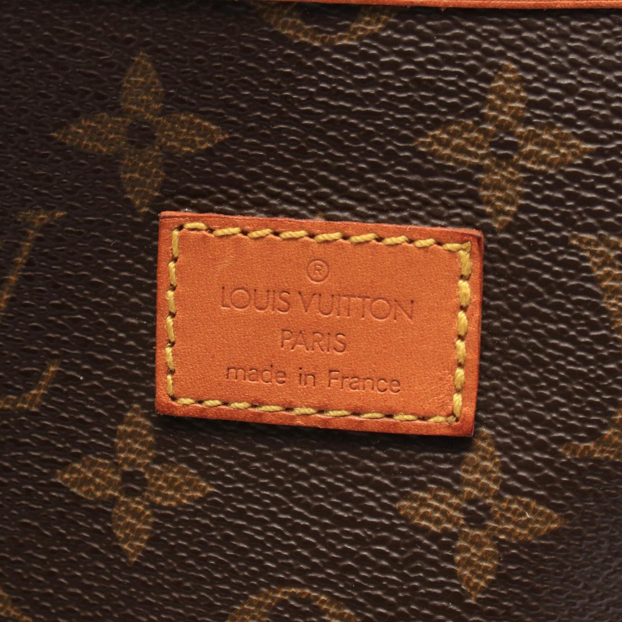 Louis Vuitton Brown Coated Canvas Leather Handbag Shoulder Bag (Pre-Owned)