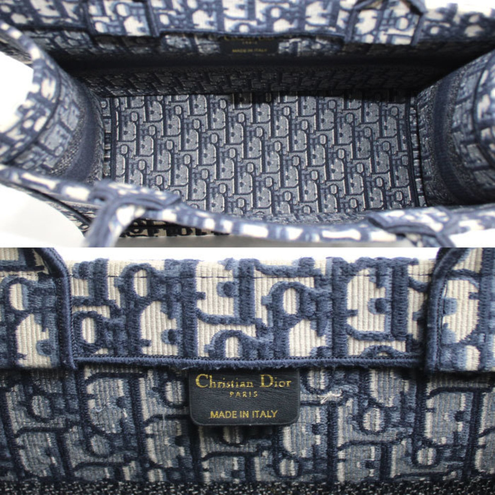 Christian Dior Navy Cotton Tote Bag (Pre-Owned)
