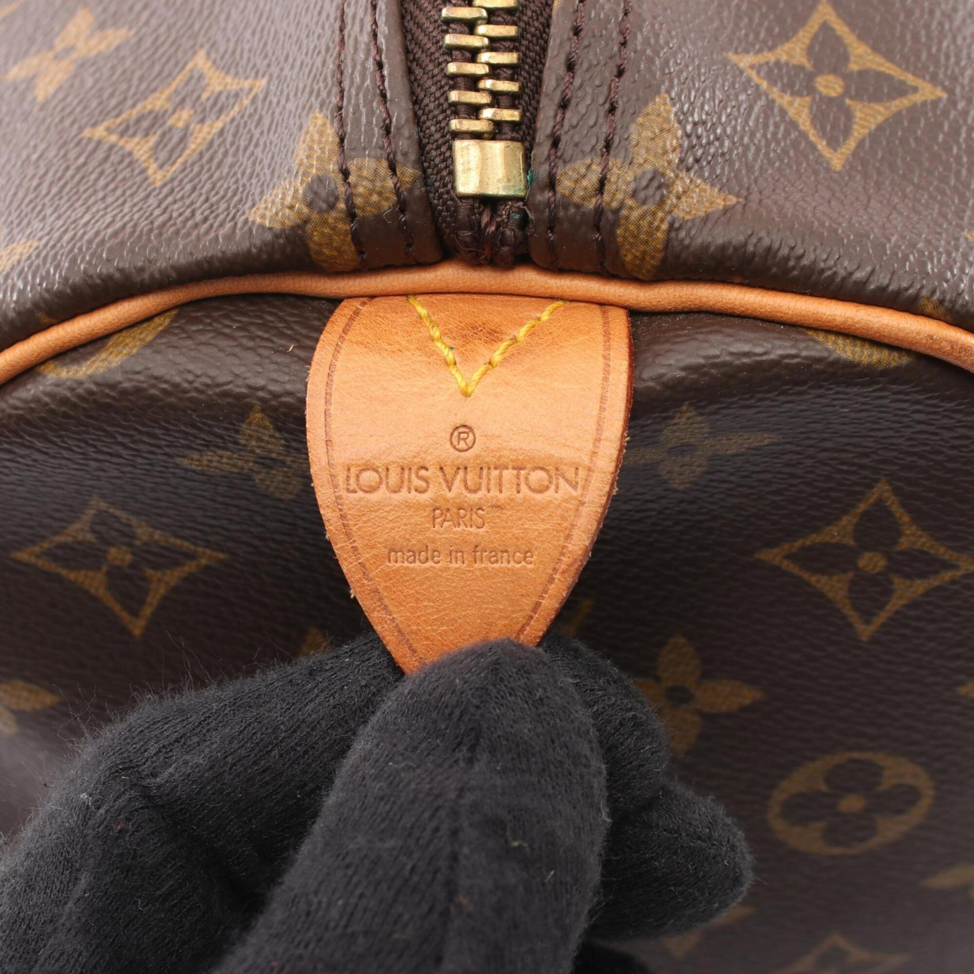 Louis Vuitton Brown Monogram Coated Canvas Monogram Leather Boston Bag Handbag (Pre-Owned)