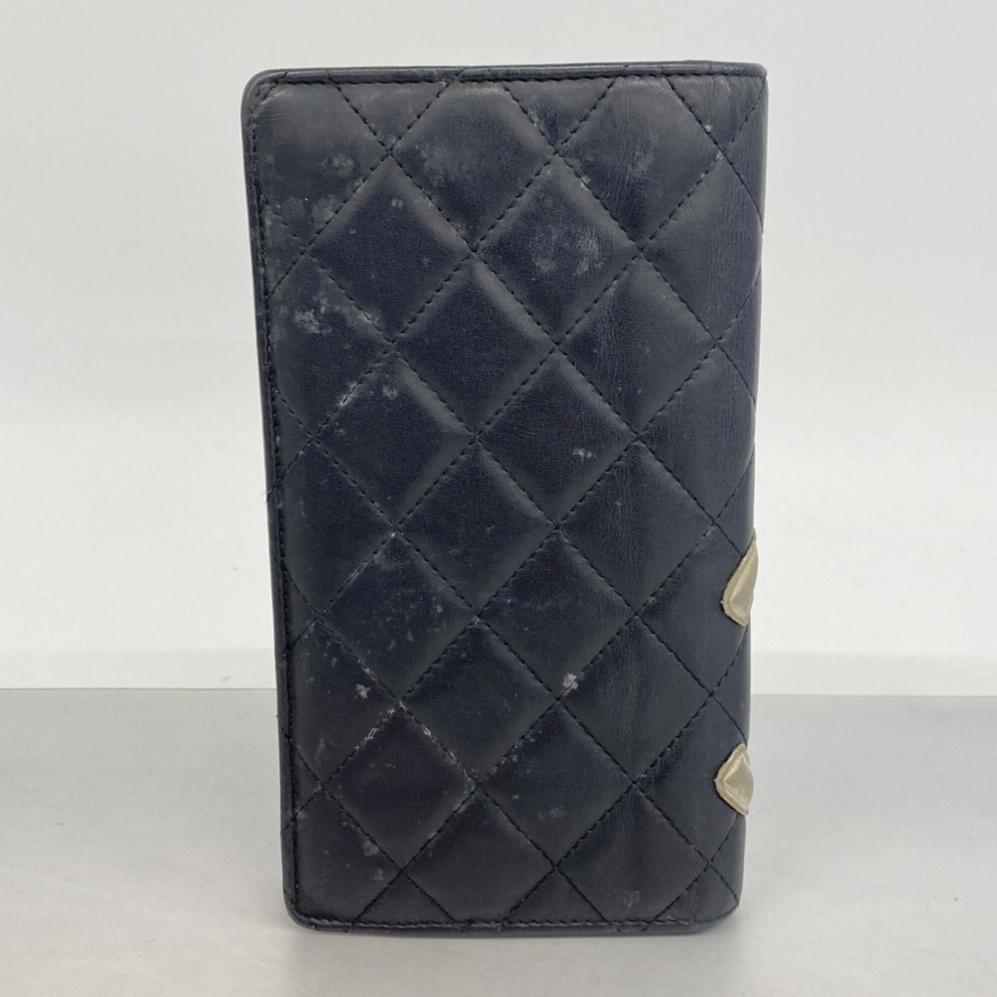 Chanel Black Leather Long Wallet (Bi-Fold) (Pre-Owned)