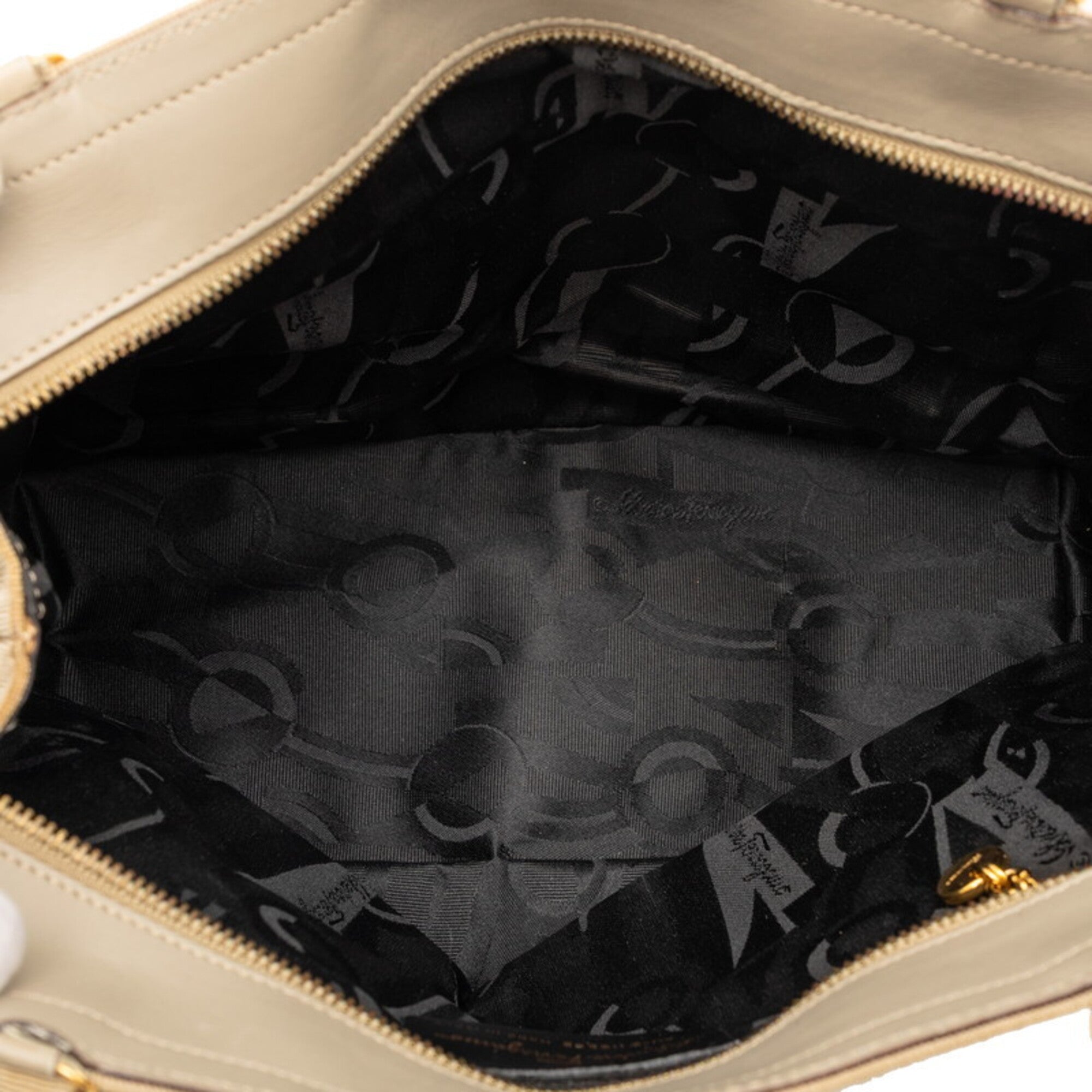 Salvatore Ferragamo Beige Canvas Leather Shoulder Bag (Pre-Owned)