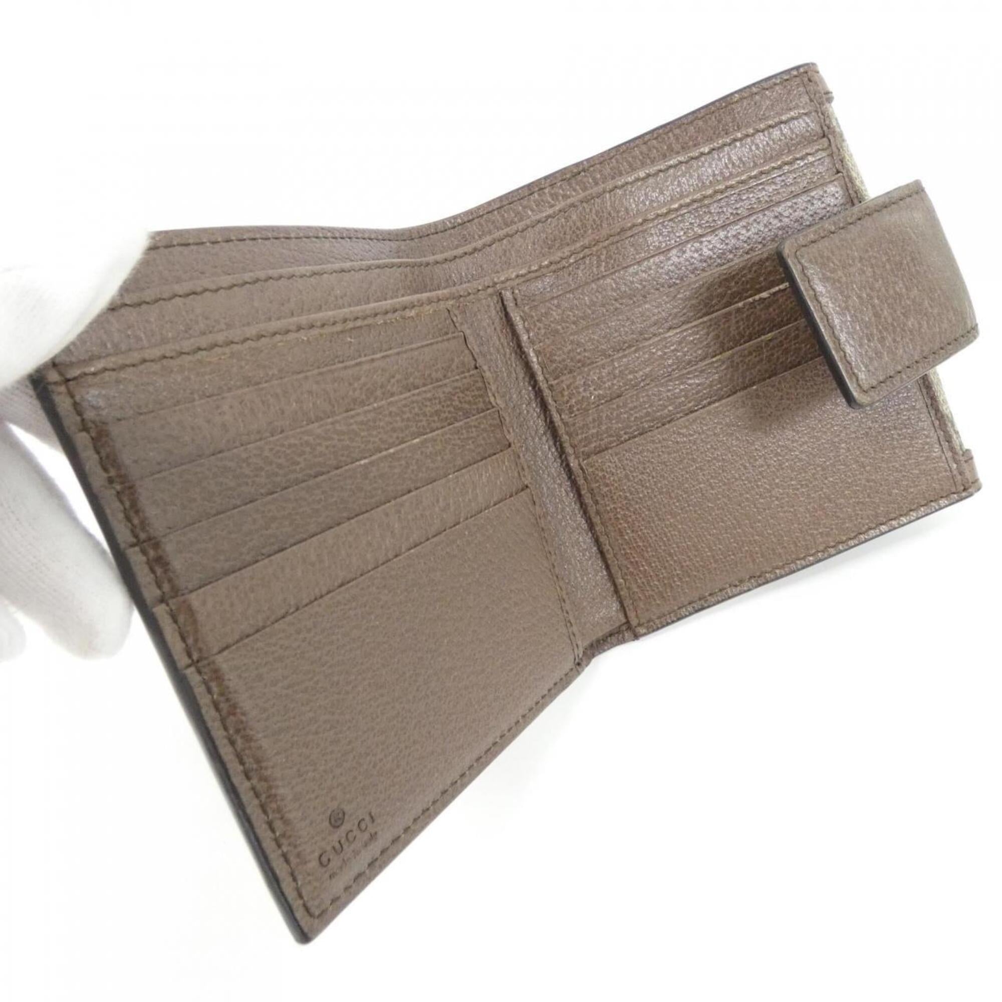 Gucci Ophidia Beige Brown Gg Supreme Canvas Wallet (Bi-Fold) (Pre-Owned)