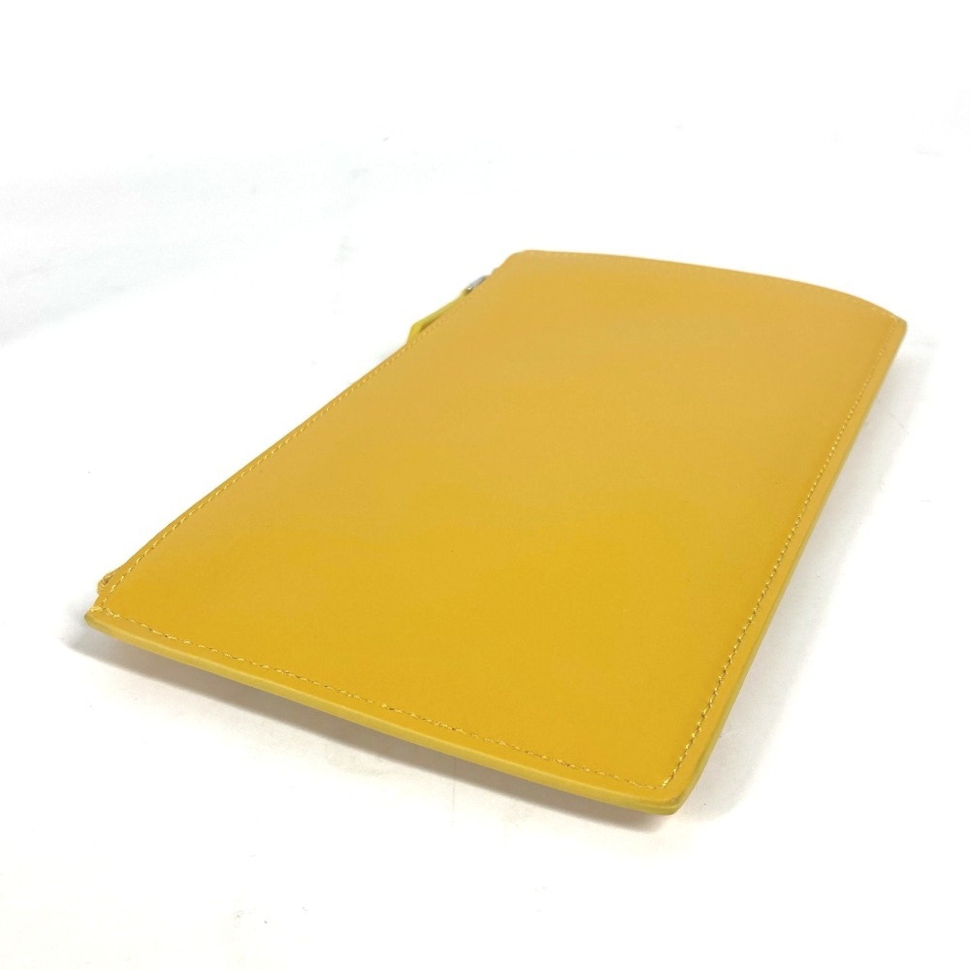 Fendi Yellow Leather Clutch Bag Pouch (Pre-Owned)