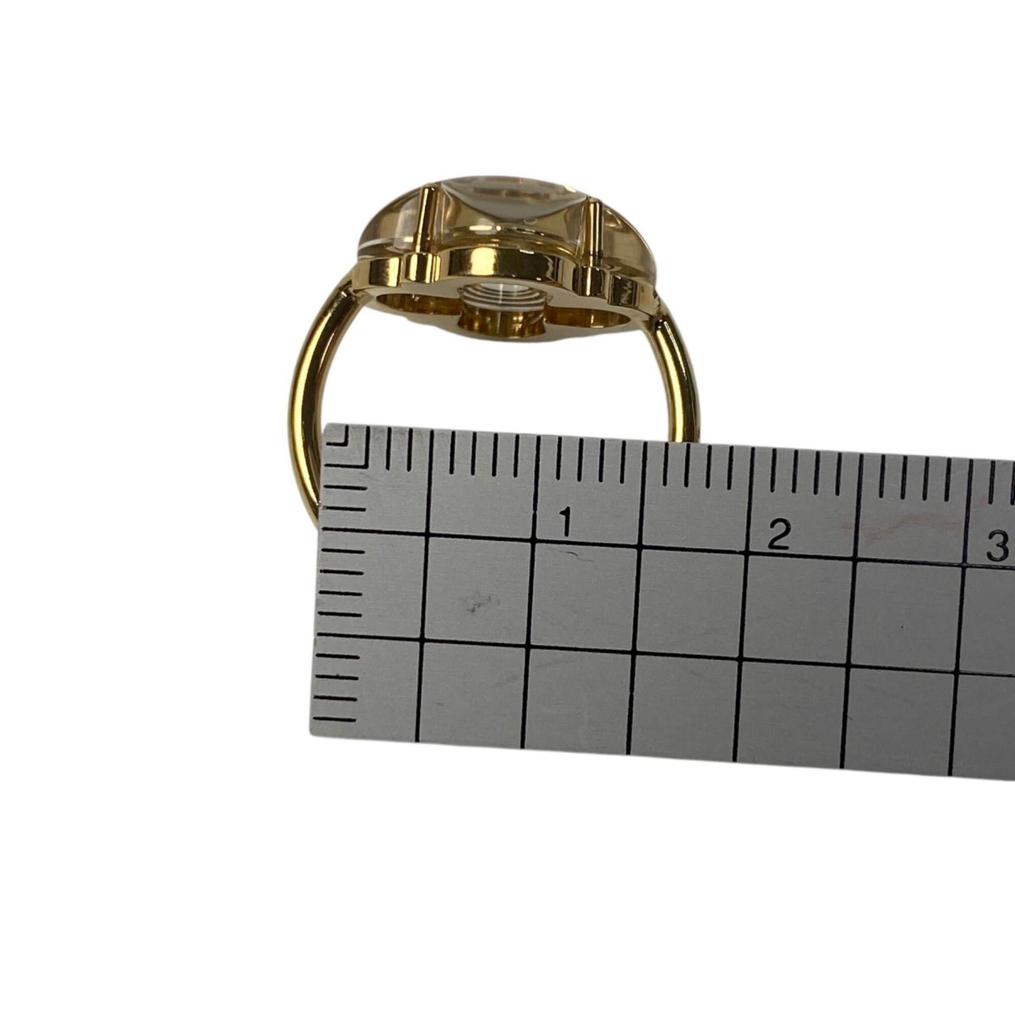 Louis Vuitton Gold Clear Metal Band Ring (Pre-Owned)