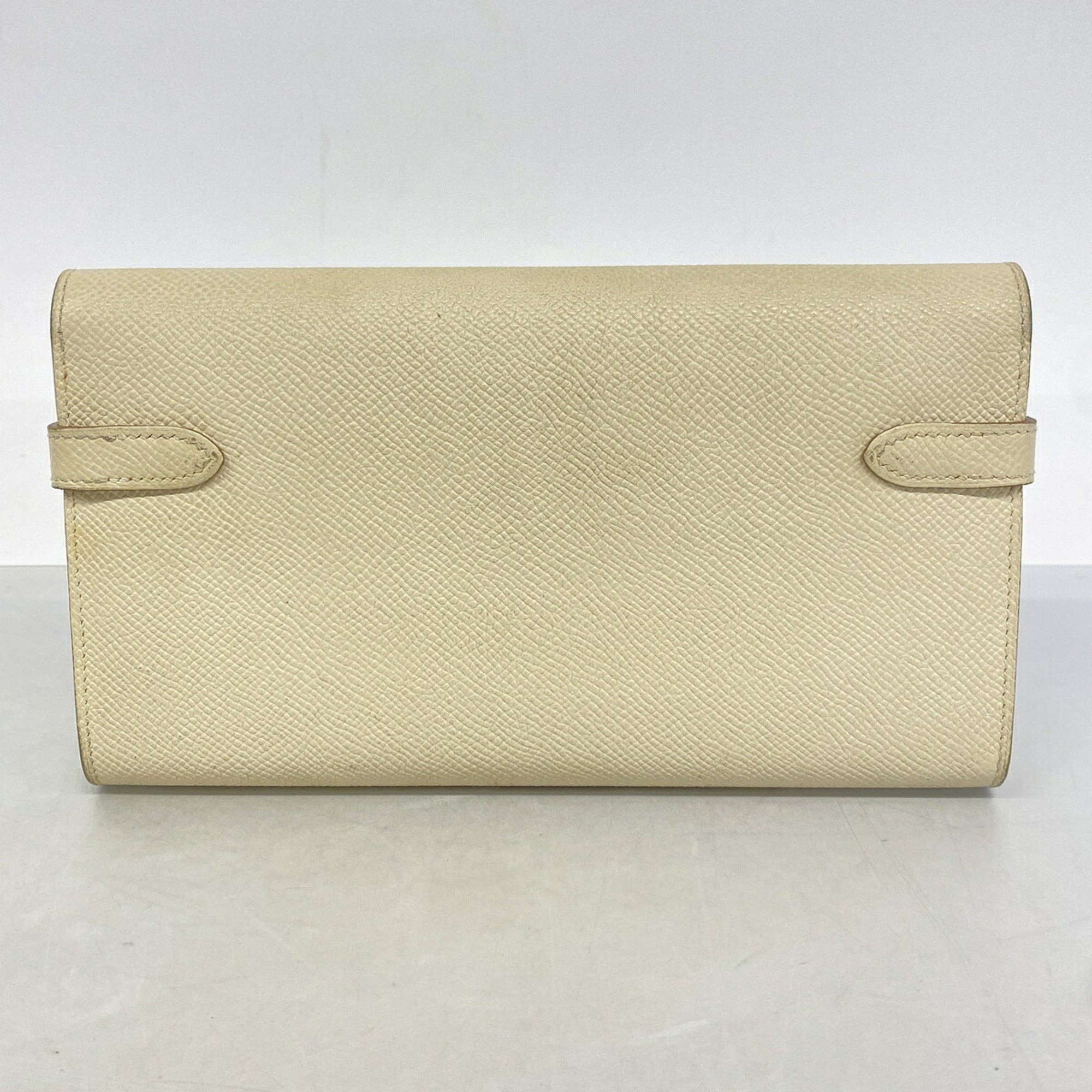 Hermes White Epsom Leather Leather Long Wallet (Bi-Fold) (Pre-Owned)
