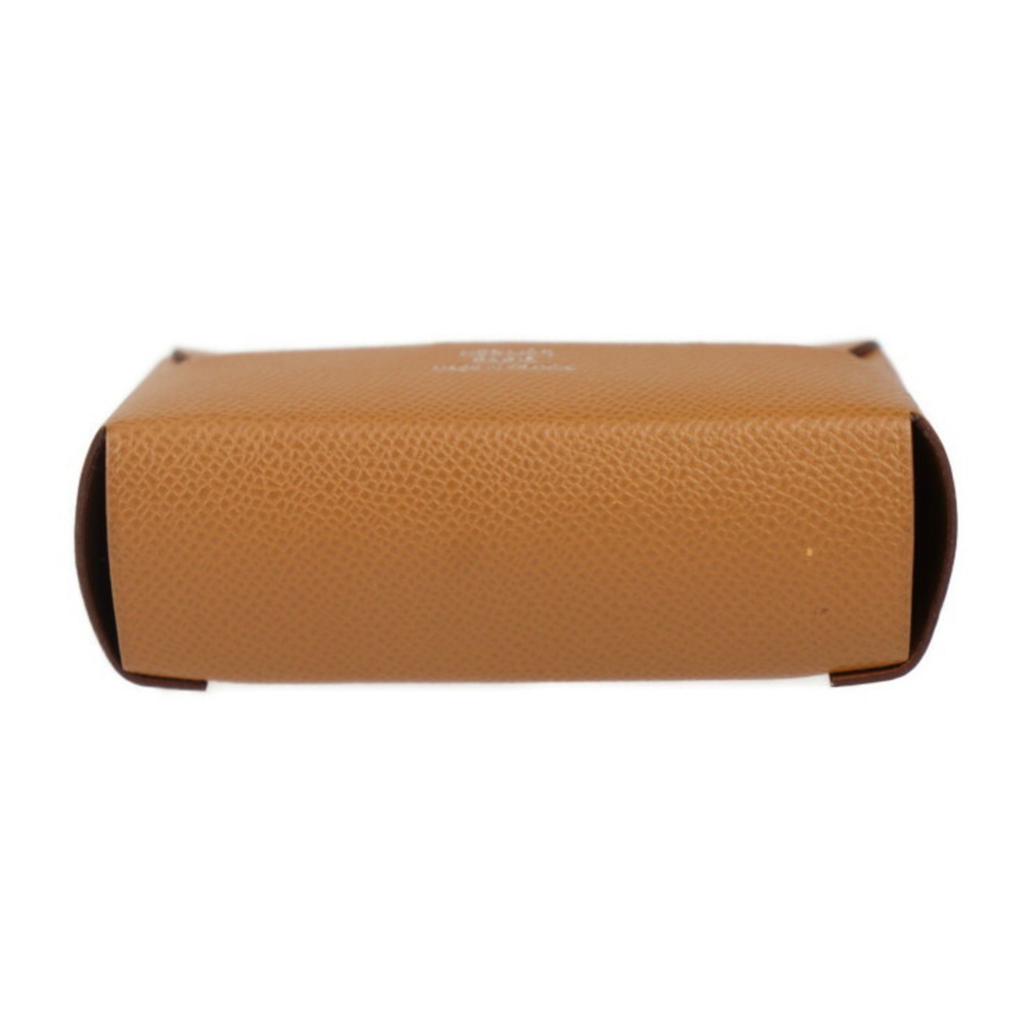 Hermes Brown Gold Brown Leather Wash Bag (Pre-Owned)