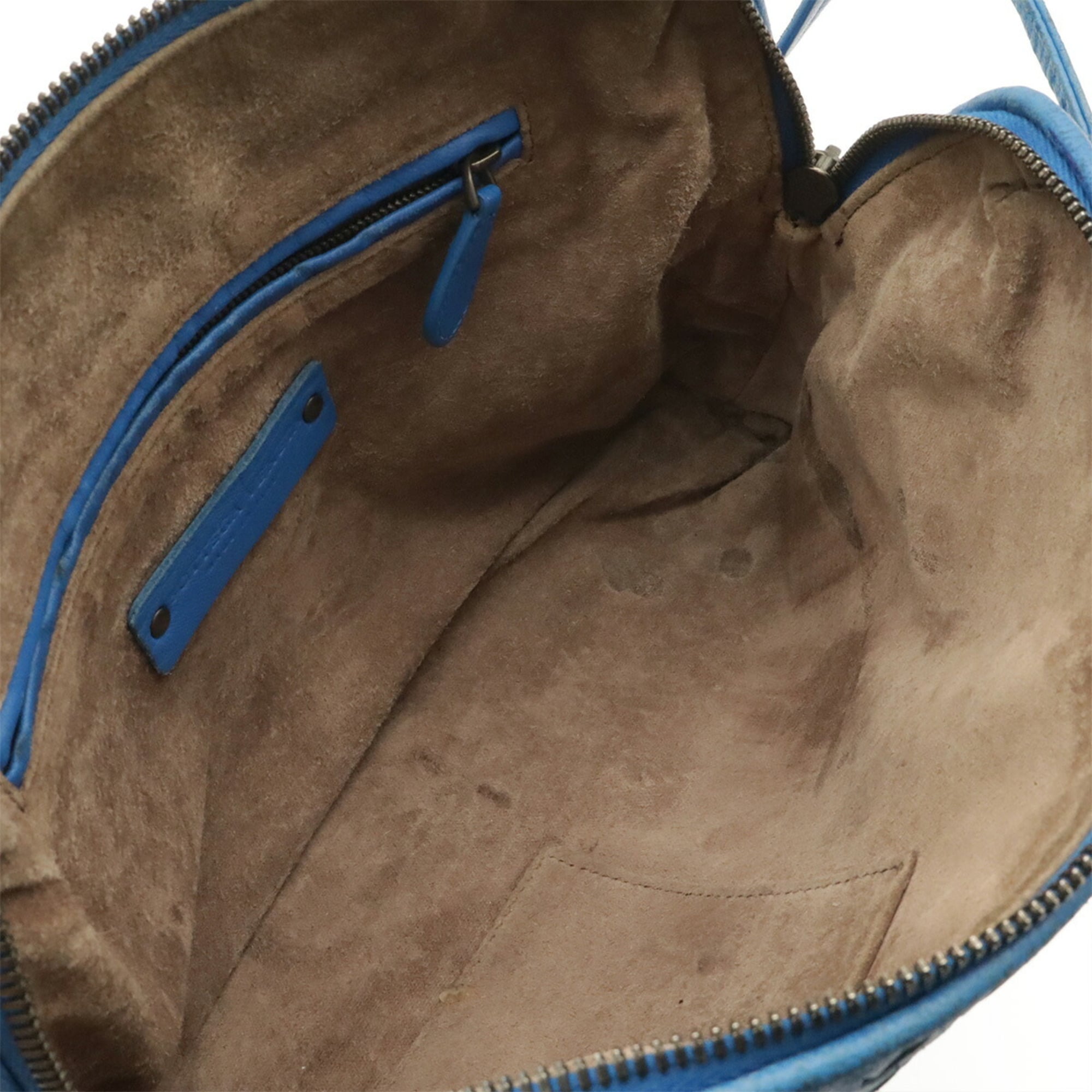 Bottega Veneta Blue Intrecciato Pochette Shoulder Bag (Pre-Owned)