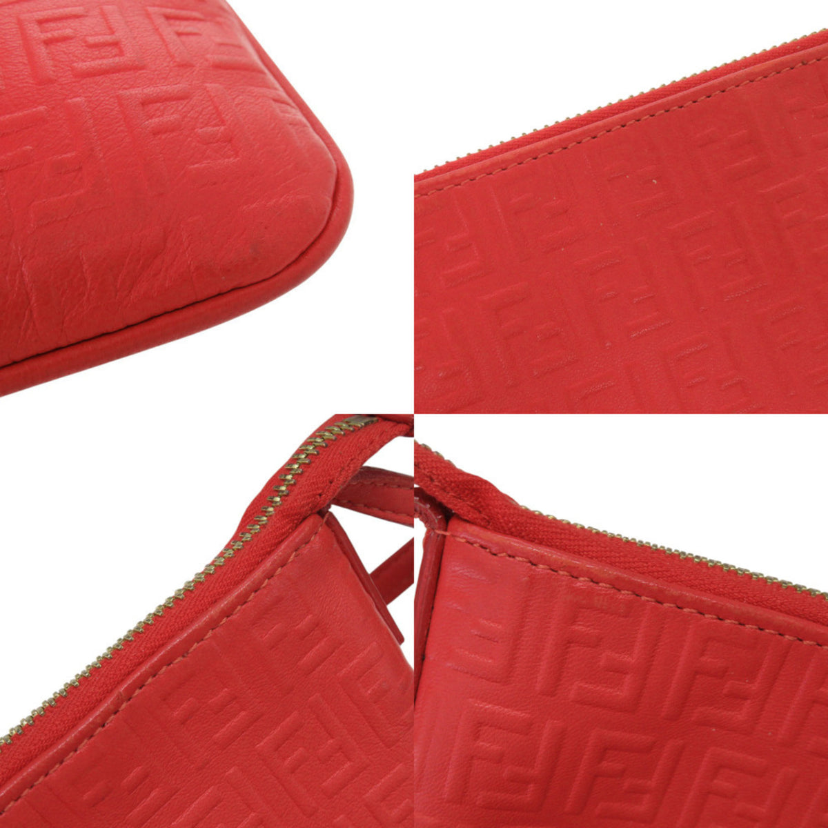 Fendi Red Color Leather Handbag (Pre-Owned)