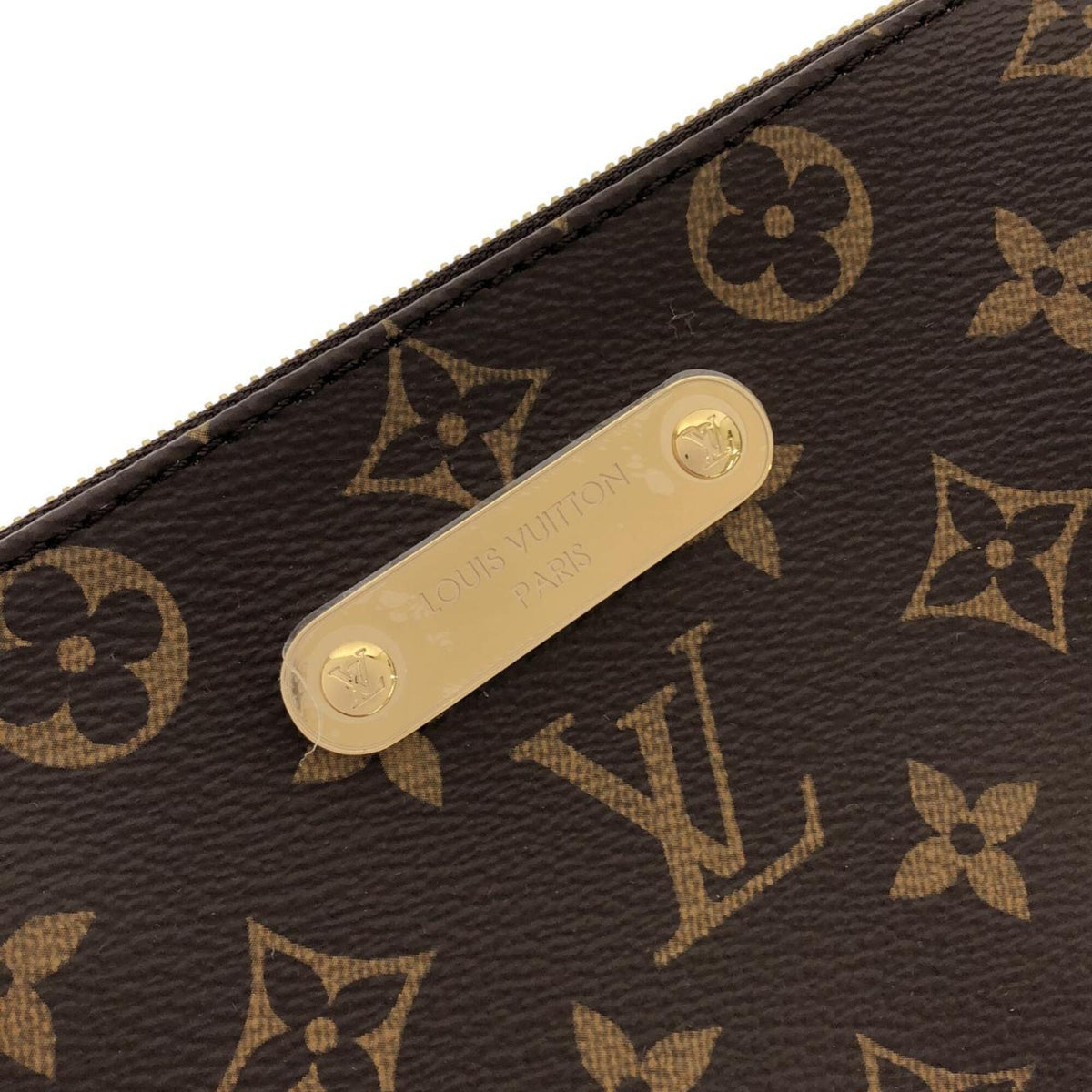Louis Vuitton Marron Coated Canvas Pochette Shoulder Bag (Pre-Owned)