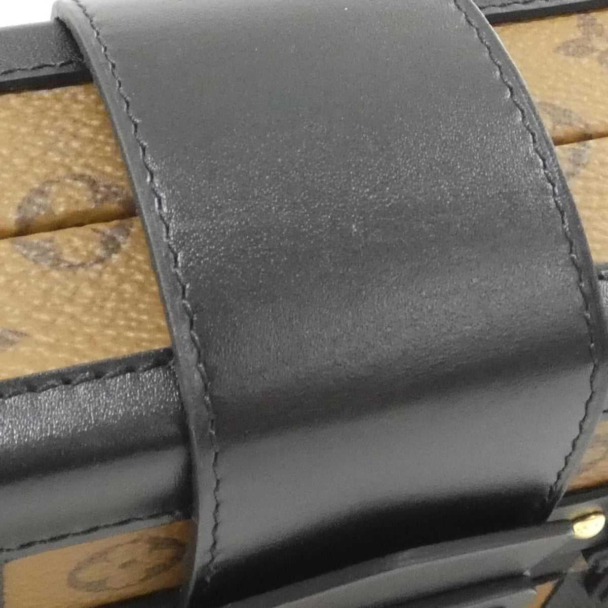 Louis Vuitton Black Marron Coated Canvas Leather Shoulder Bag (Pre-Owned)
