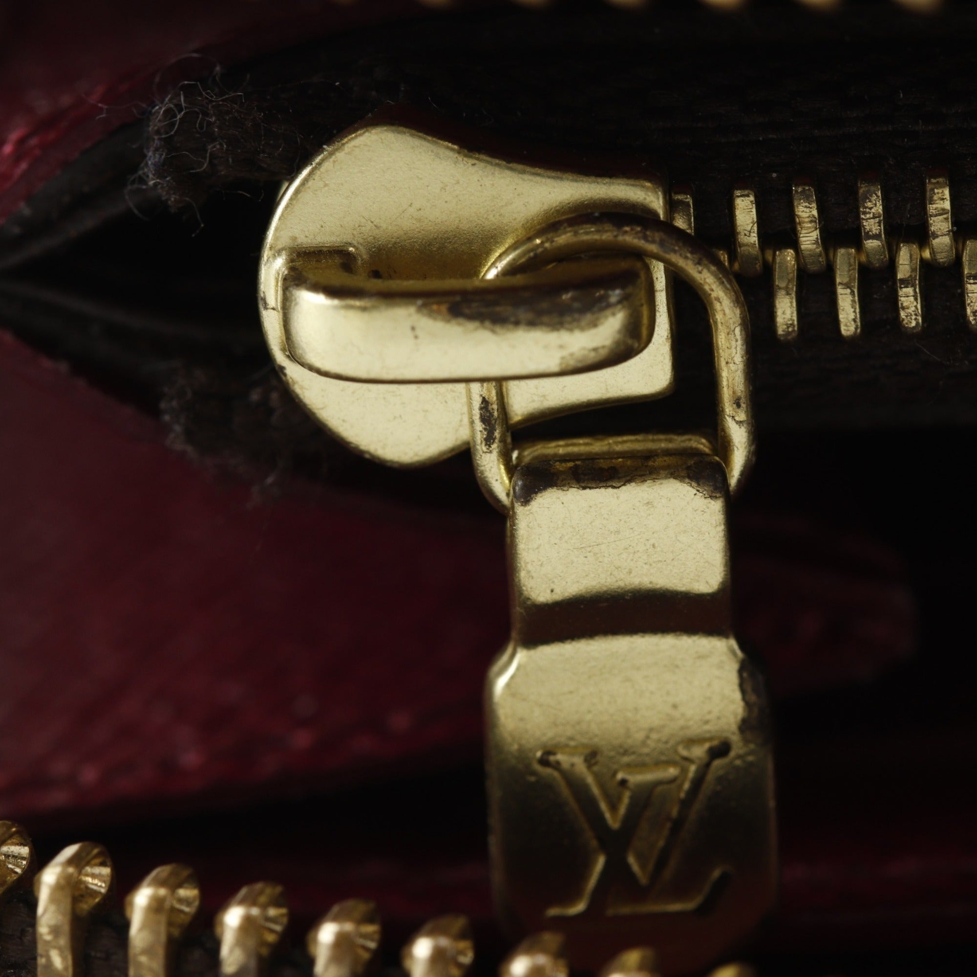 Louis Vuitton Brown Fuchsia Galle Monogram Red Color Monogram Long Wallet (Bi-Fold) (Pre-Owned)